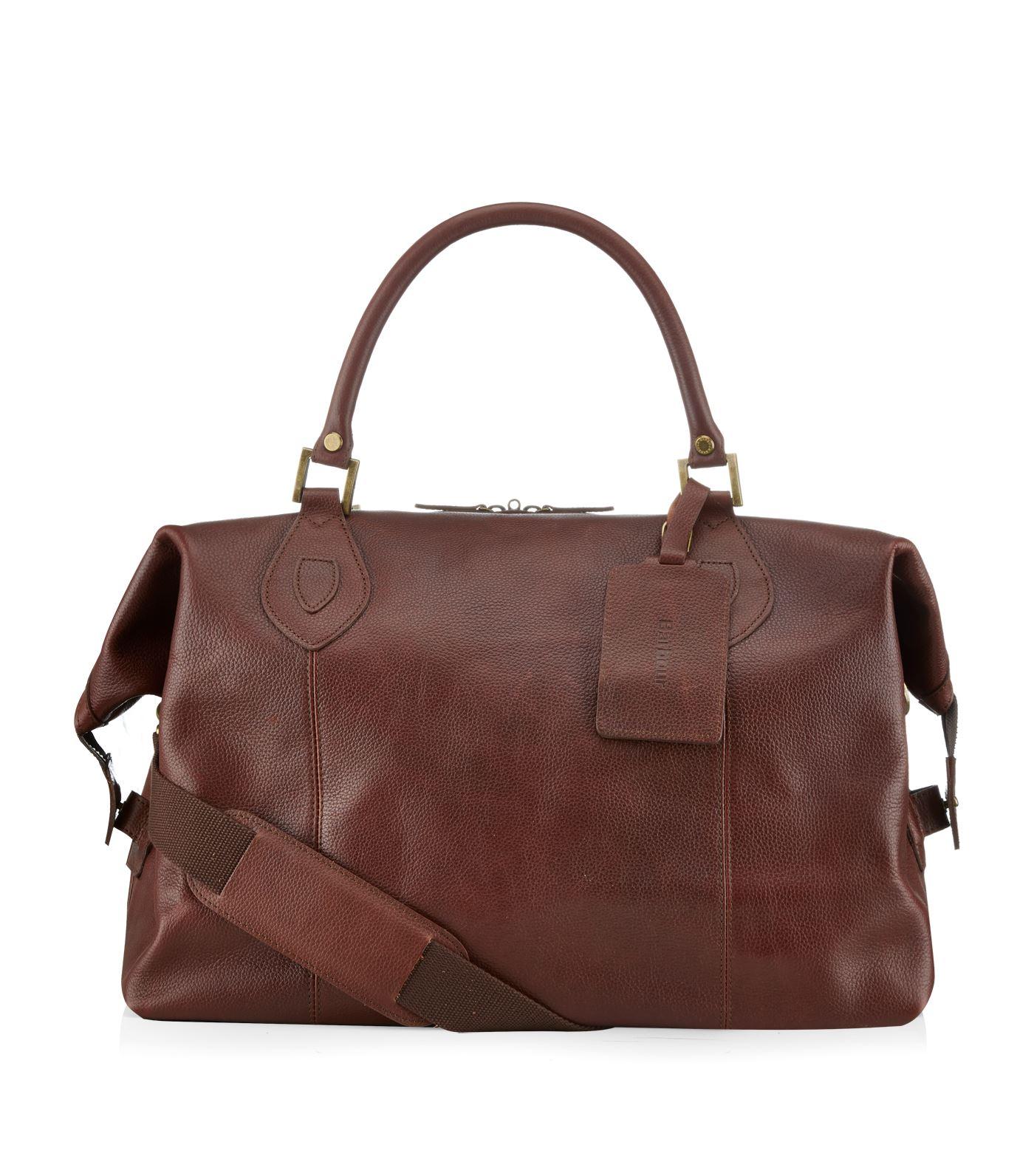 Barbour Leather Travel Explorer Bag in Brown - Lyst