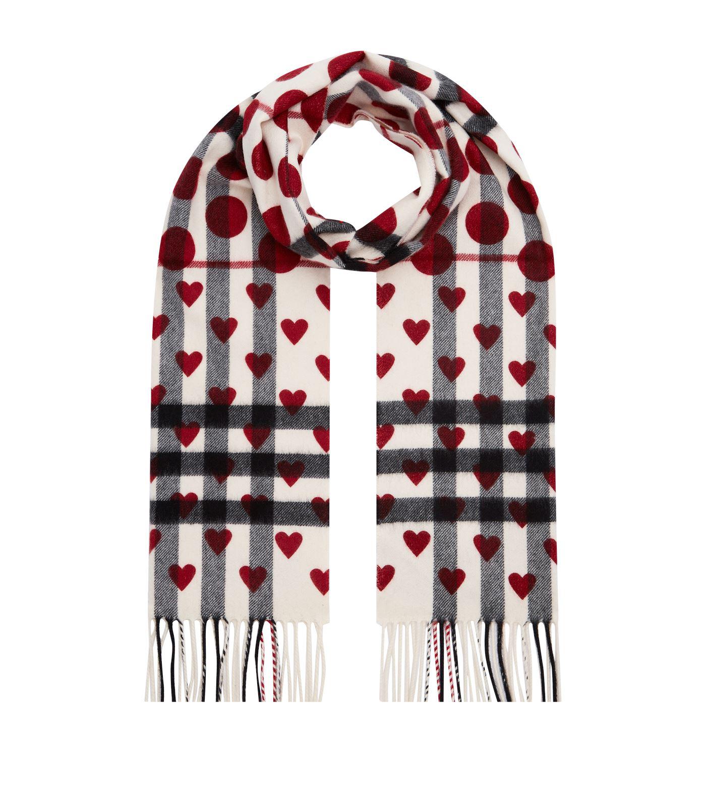 Burberry Heart And Spots Cashmere Scarf in Red | Lyst