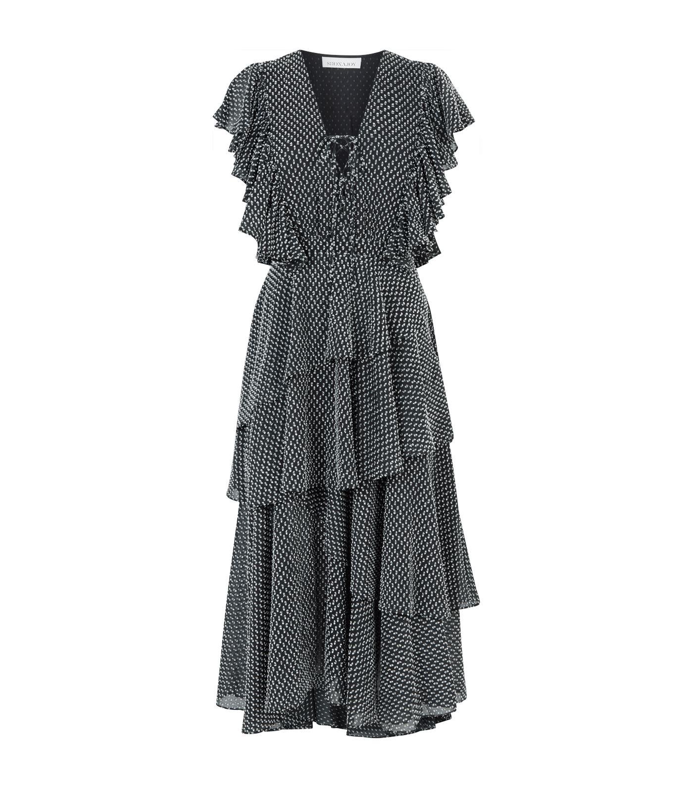 shona joy tiered midi dress