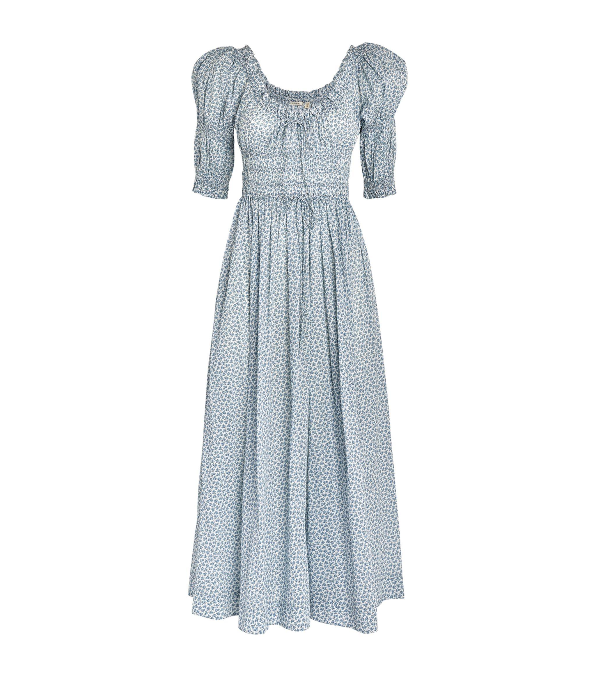 Doen Dôen Floral Ischia Midi Dress in Blue | Lyst