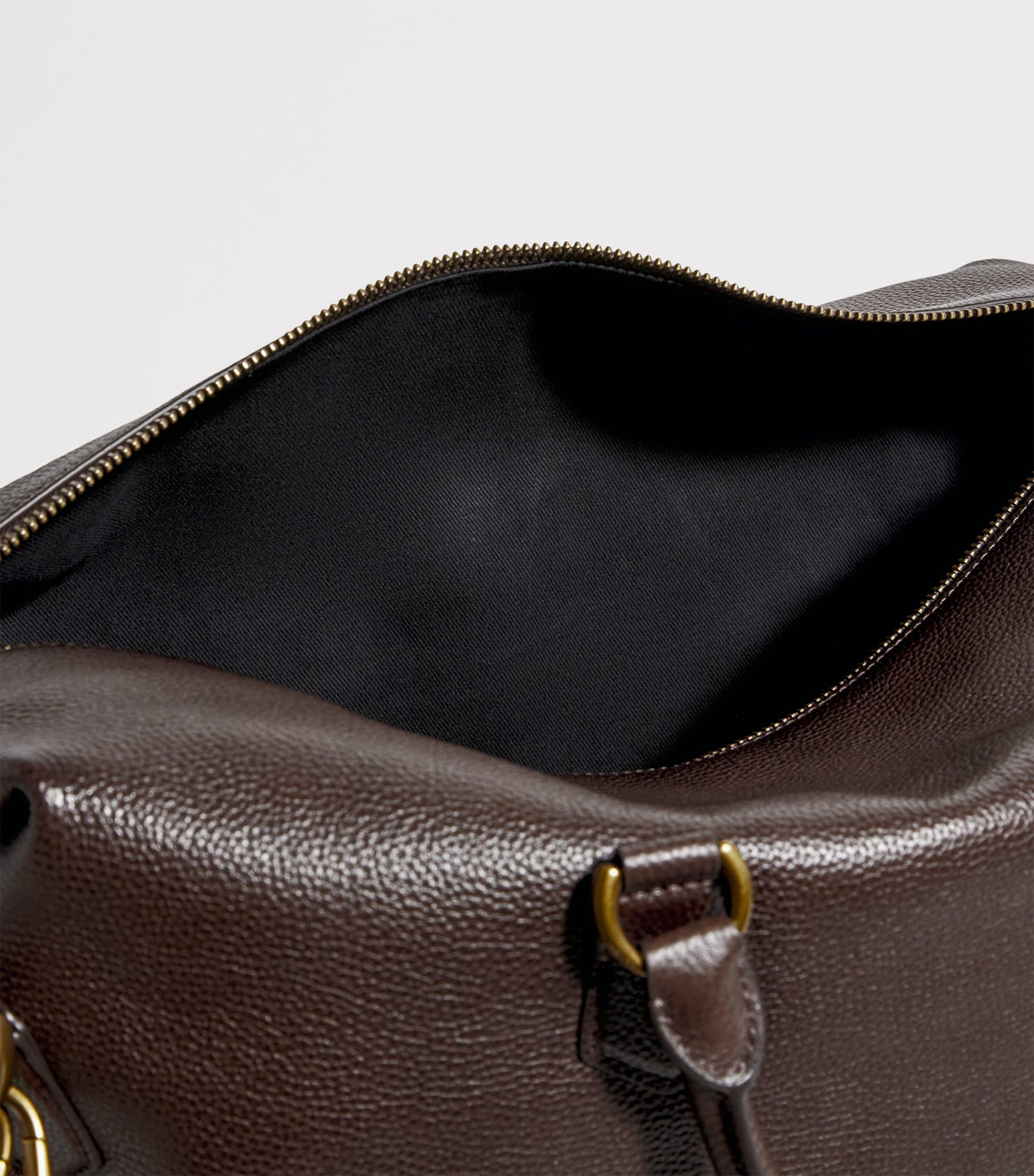 Polo Ralph Lauren Grained Leather Duffle Bag in Brown for Men | Lyst