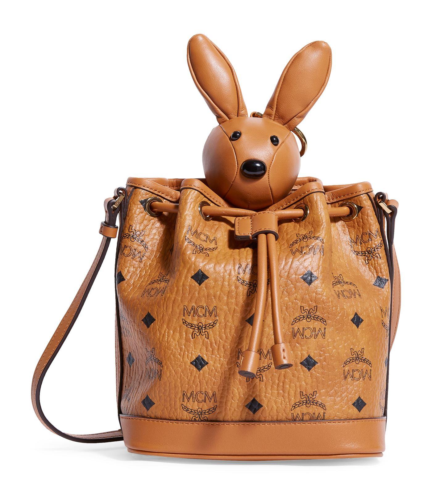 MCM Rabbit Drawstring Bag in Brown - Lyst
