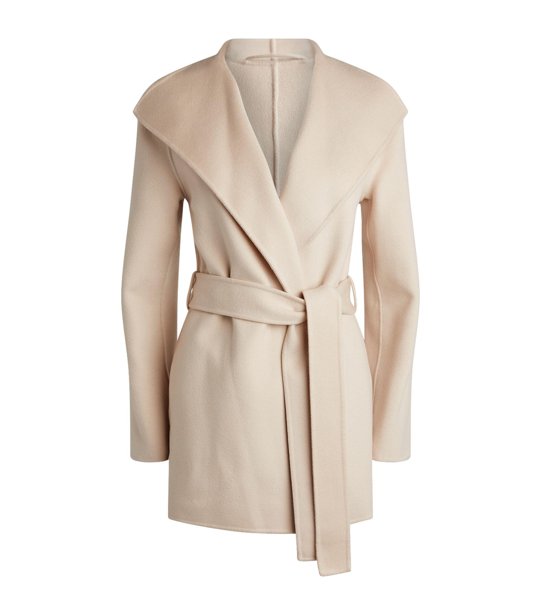 JOSEPH Lima Wool-cashmere Belted Coat in Natural - Lyst