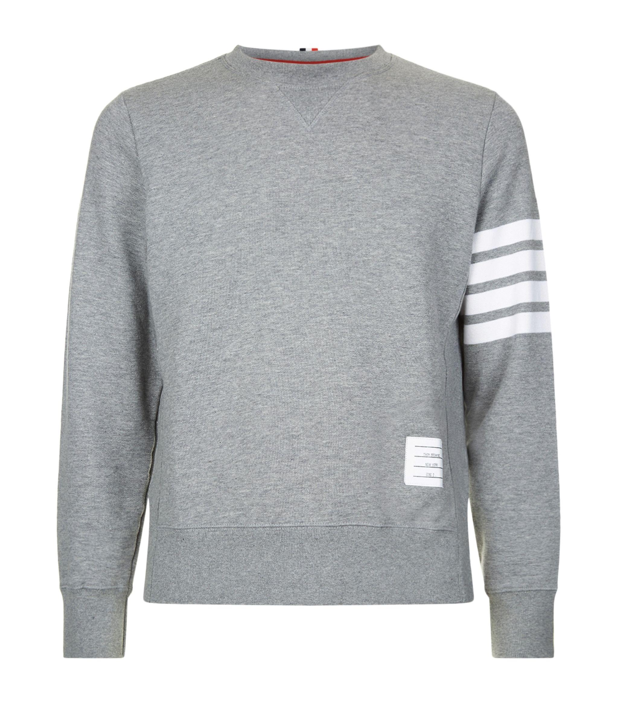 Thom Browne Cotton Engineered 4-bar Stripe Sweatshirt in Gray for Men ...