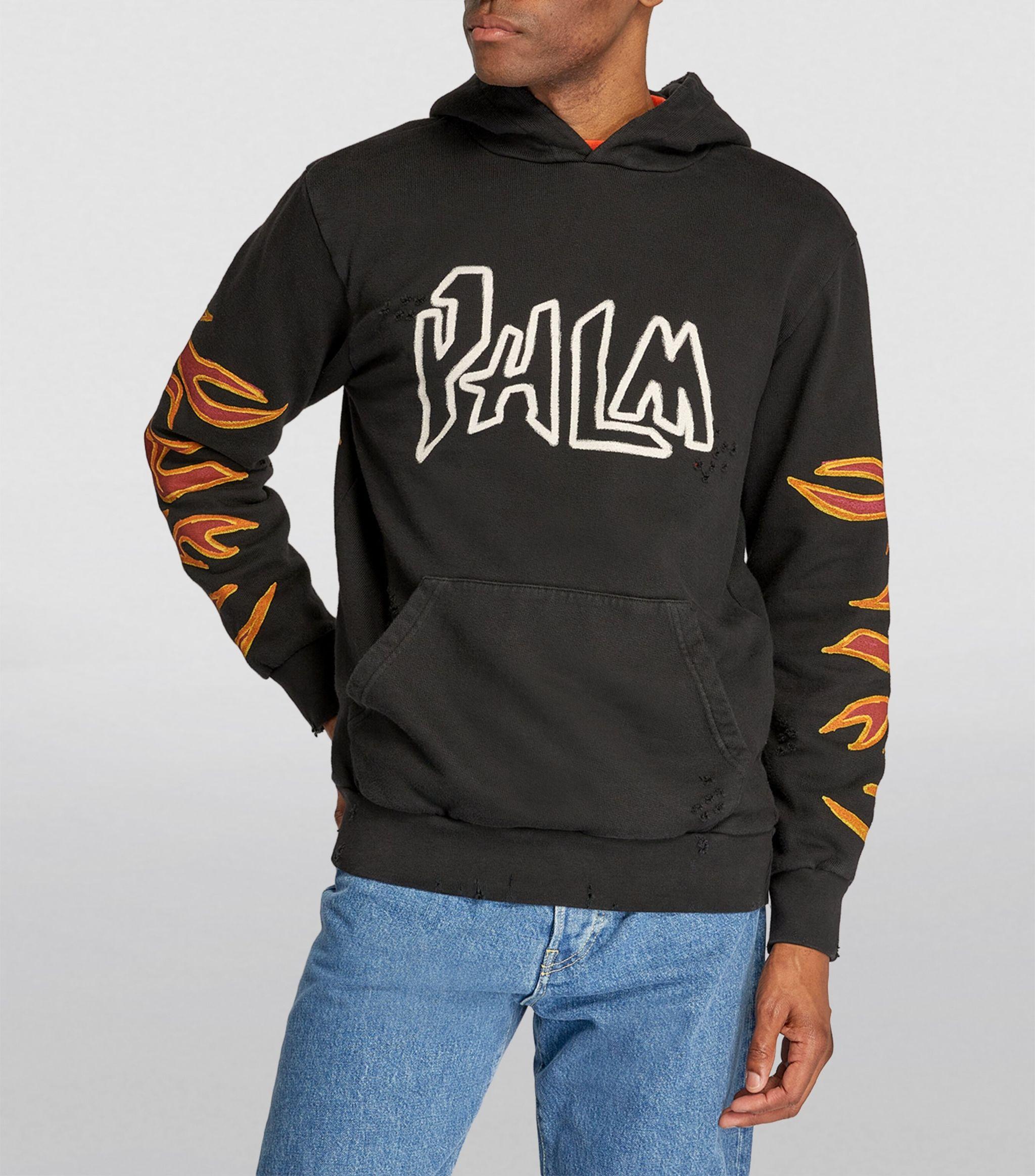 Palm Angels Graffiti Flames Hoodie in Black for Men | Lyst Canada