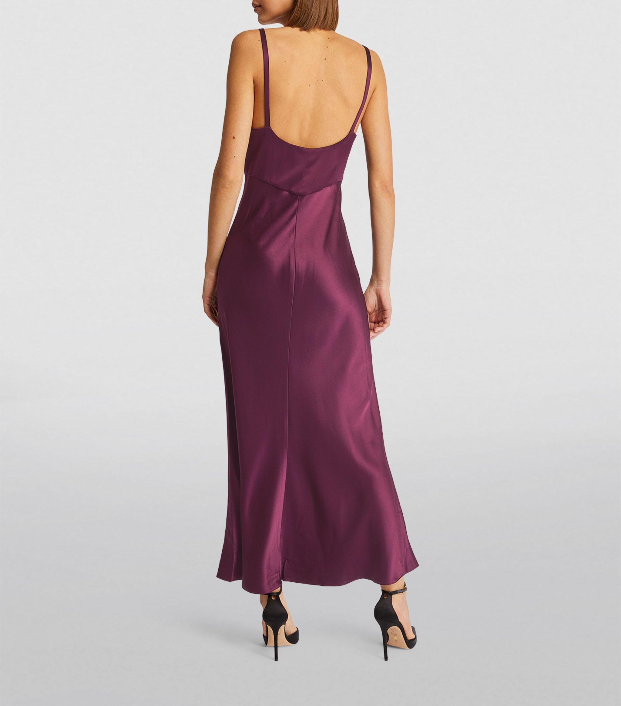 Mauve satin maxi dress top