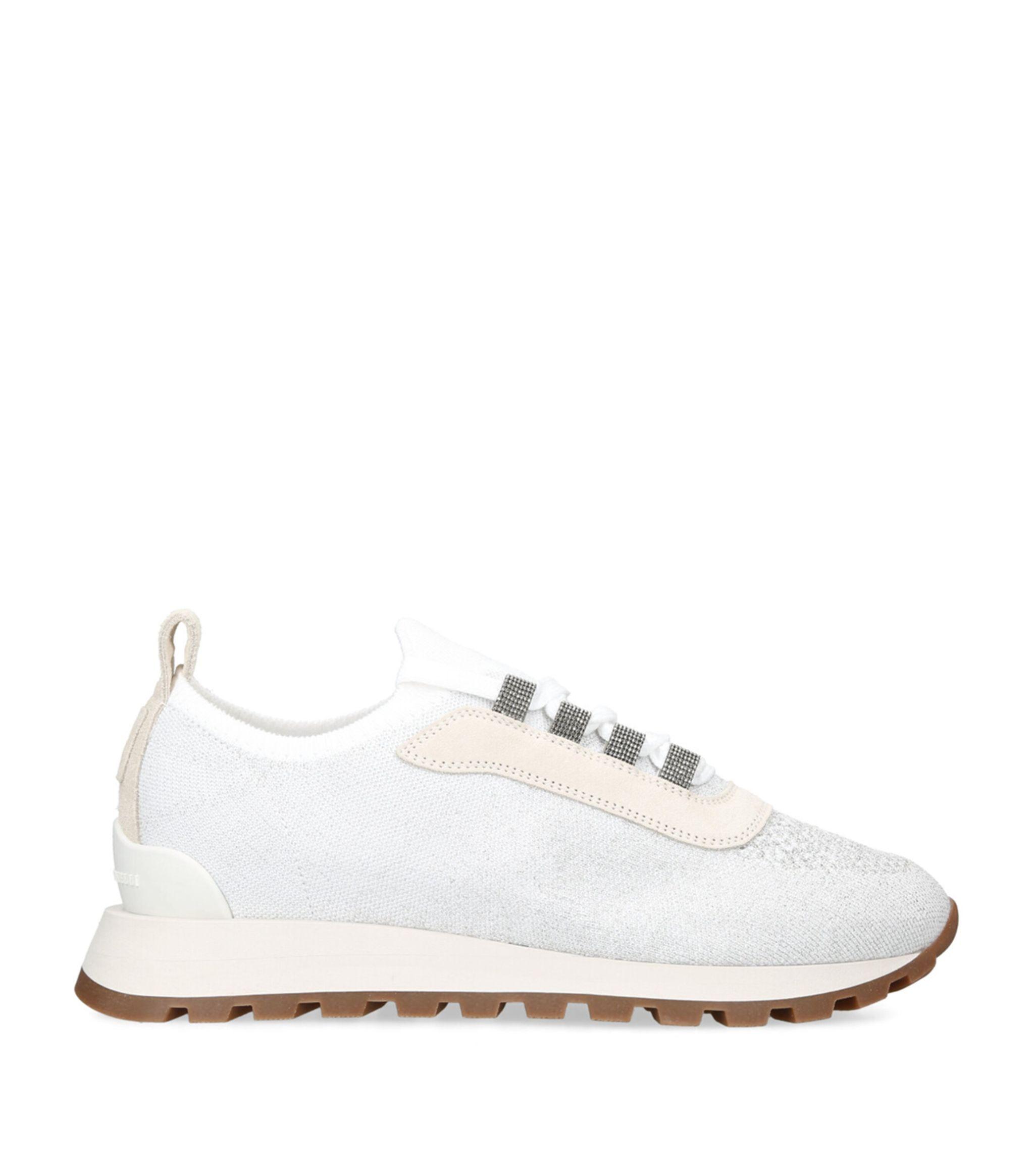 Brunello Cucinelli Embellished Monili Sneakers in White | Lyst