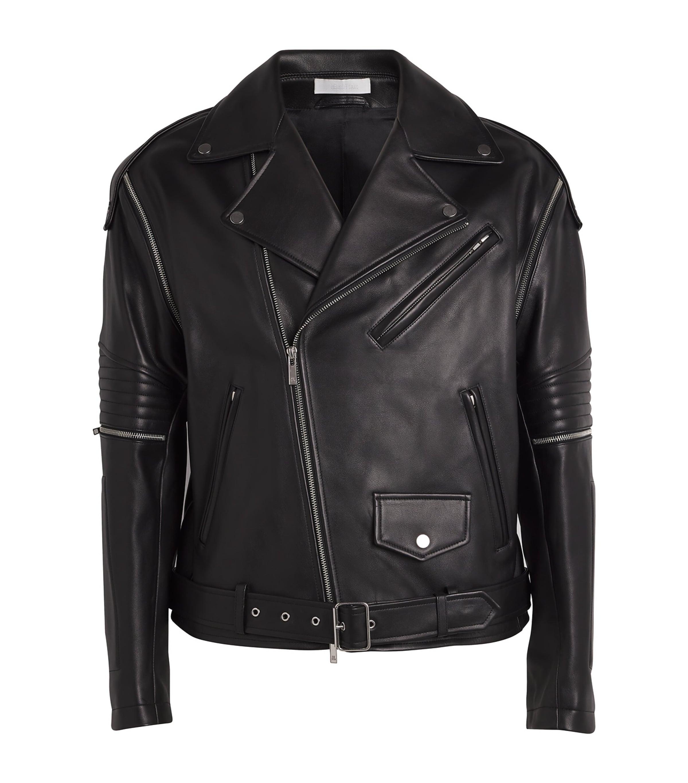 Helmut lang leather biker jacket deals