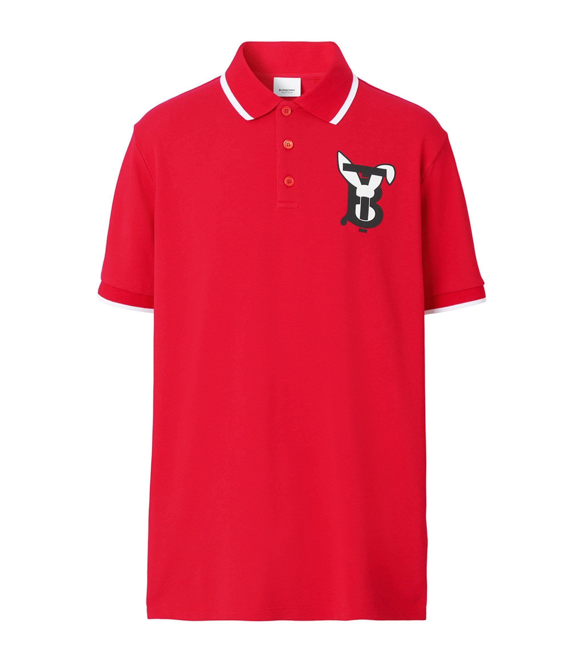 Burberry Rabbit Polo Shirt in Red for Men | Lyst