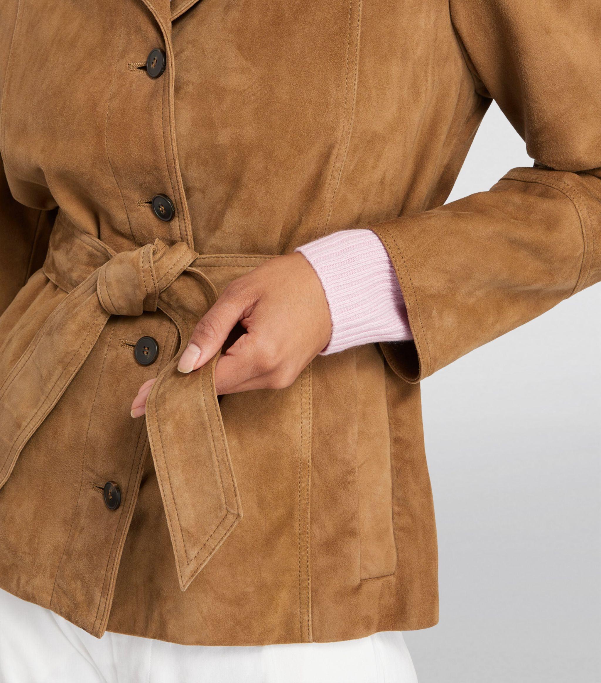 Weekend by Maxmara Suede Artur Jacket in Brown | Lyst