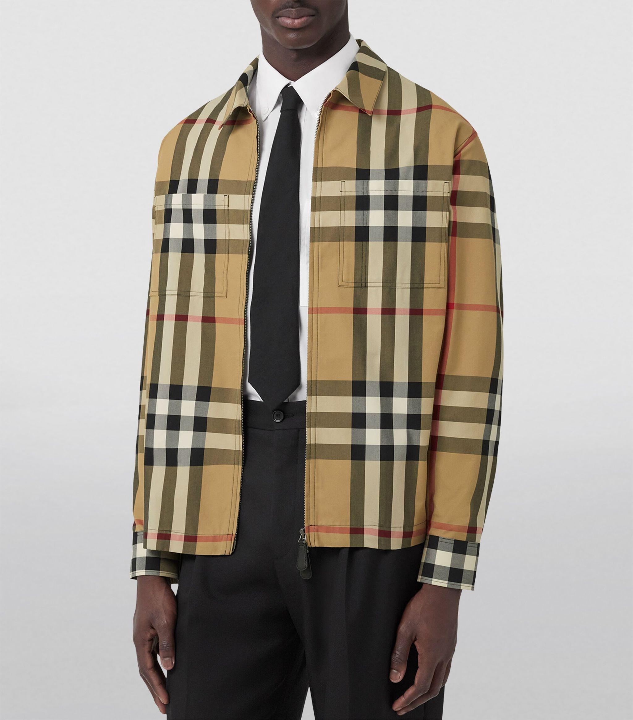 Burberry Exaggerated Check Oversized Shirt in Natural for Men | Lyst