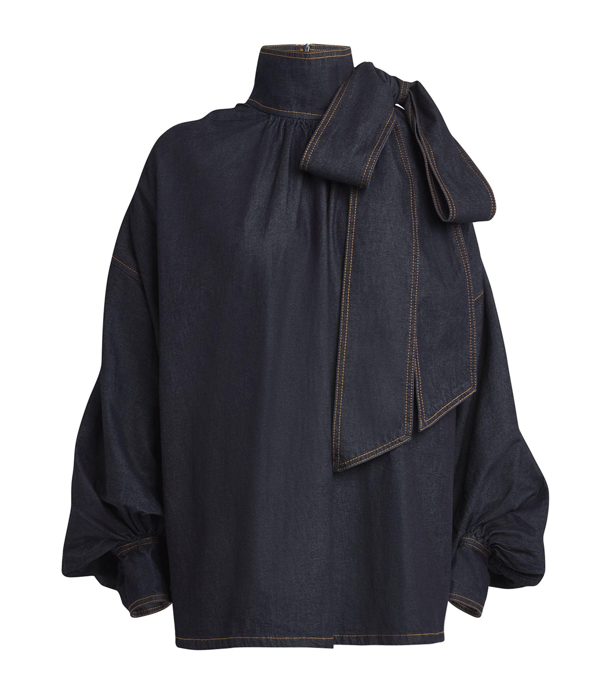 Zimmermann Denim Illustration Blouse in Blue Lyst