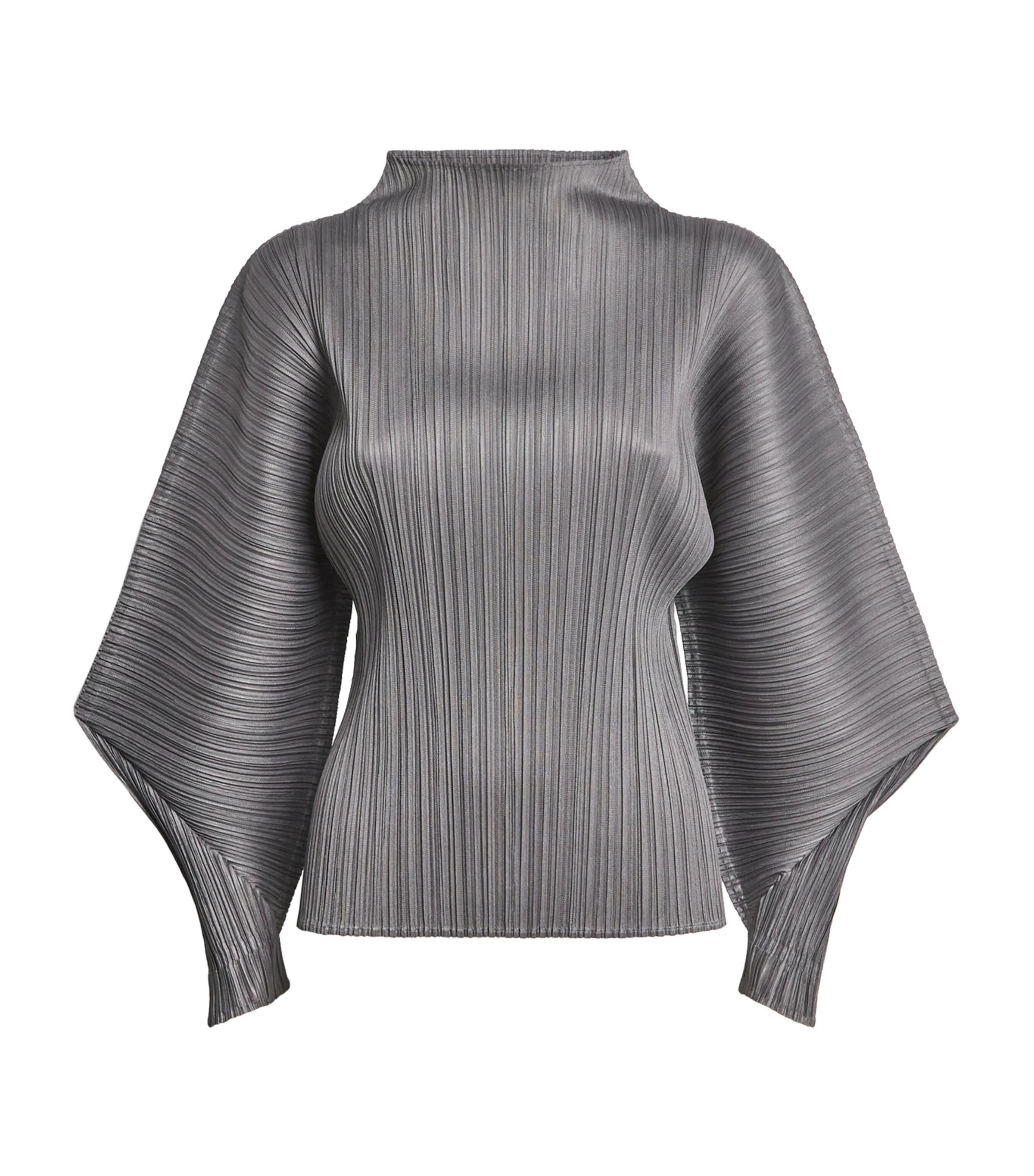 Pleats Please Issey Miyake Skyline High-Neck Top in Gray | Lyst