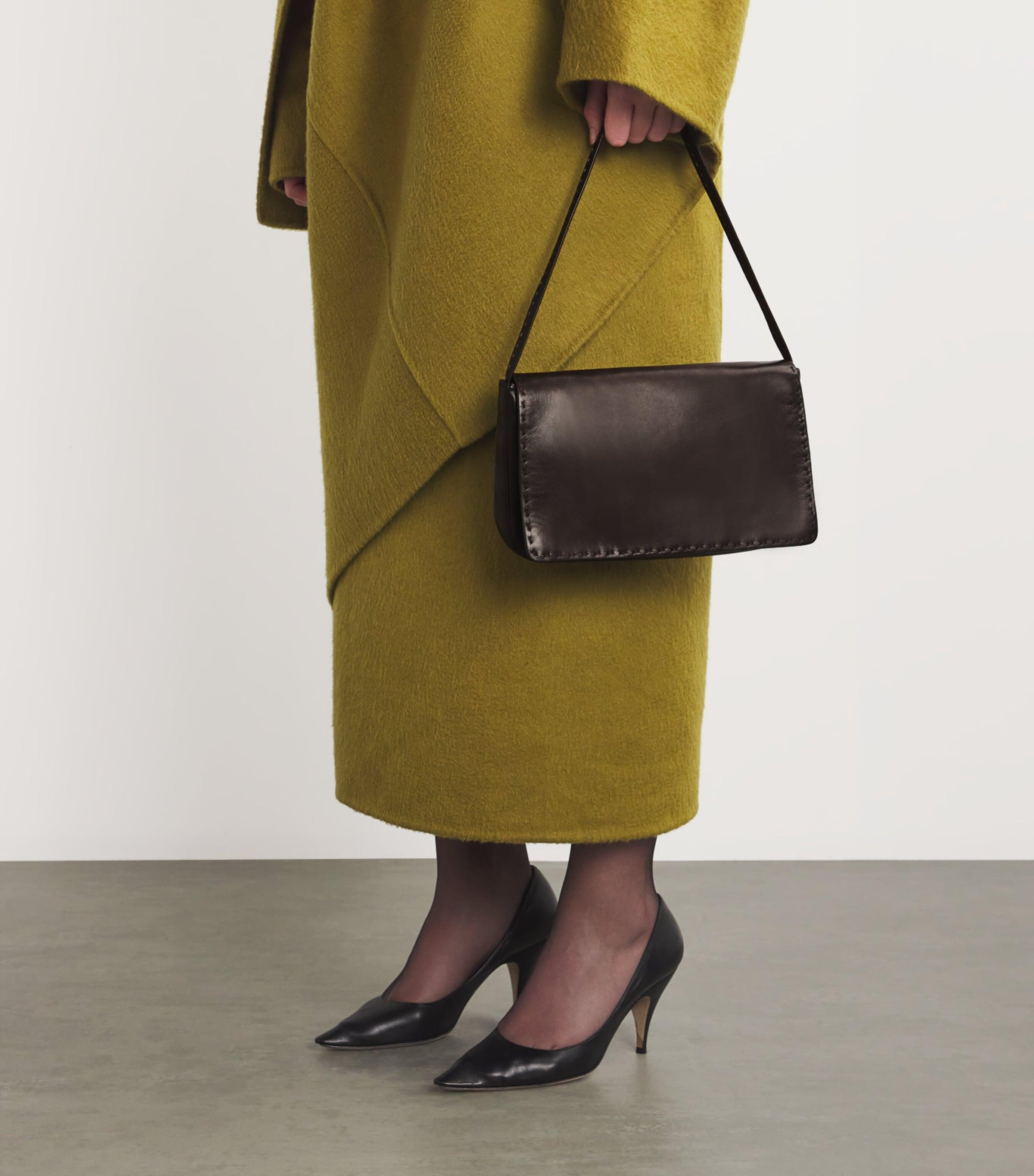 The Row Nuance Leather Shoulder Bag in Black | Lyst