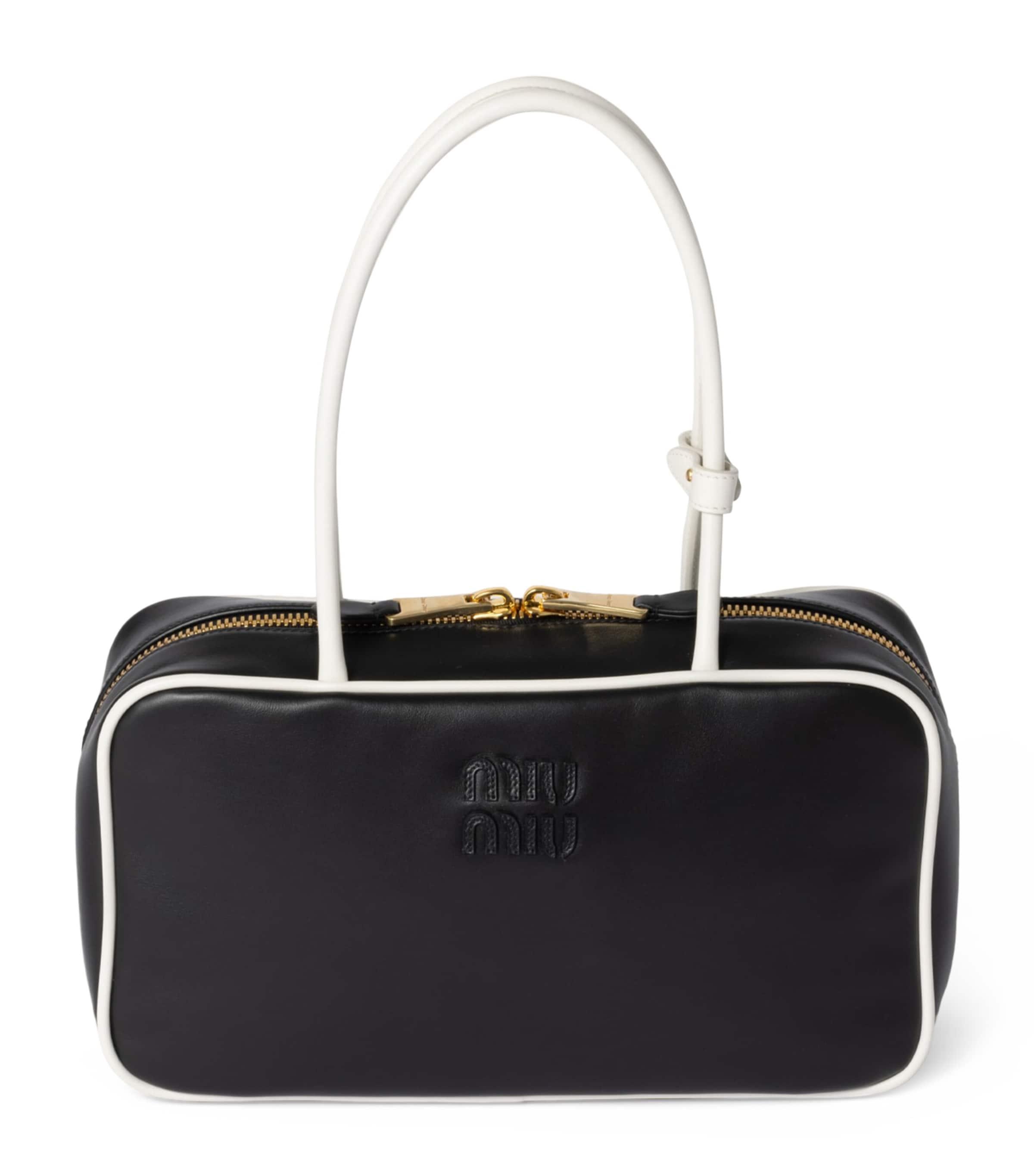 ハンドバッグ MIU MIU BLACK LEATHER BEAU TOP HANDLE BAG Miu Miu Leather Beau Bag | Black | FARFETCH CA