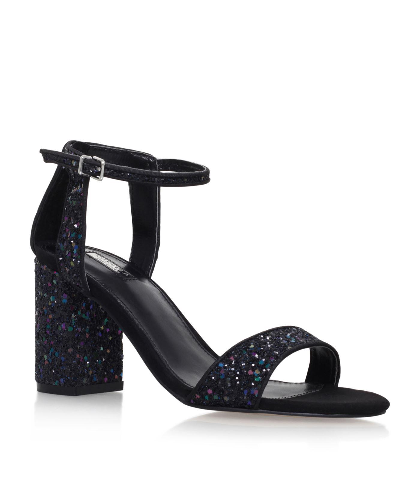 sparkly block heels