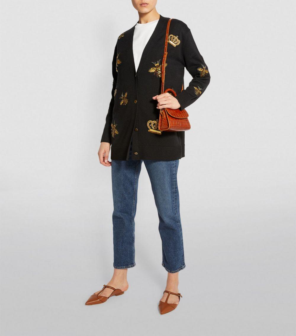 Bee Embroidered Grandpa Cardigan 