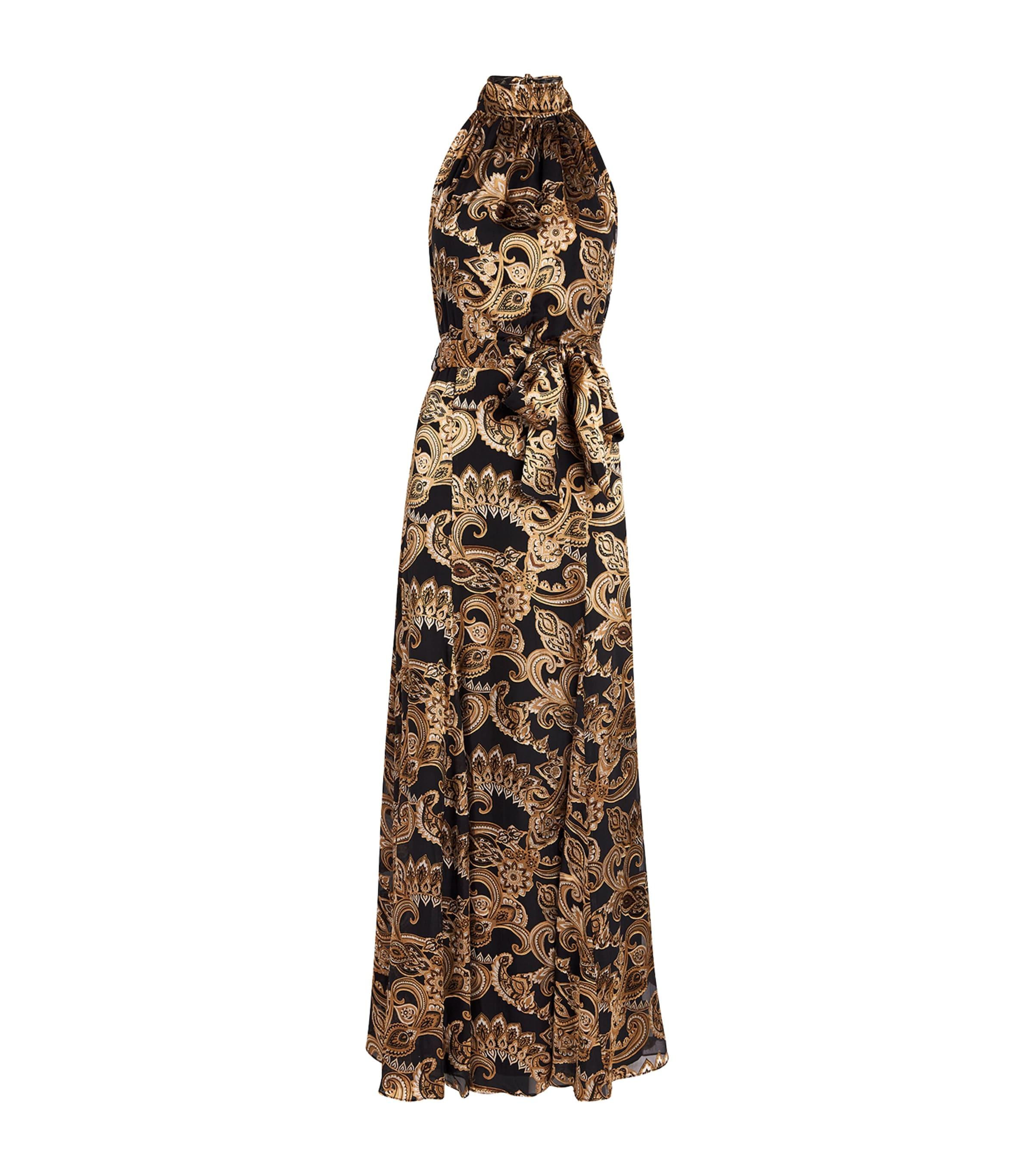 Alice + Olivia Satin Dita Maxi Dress in Metallic | Lyst UK