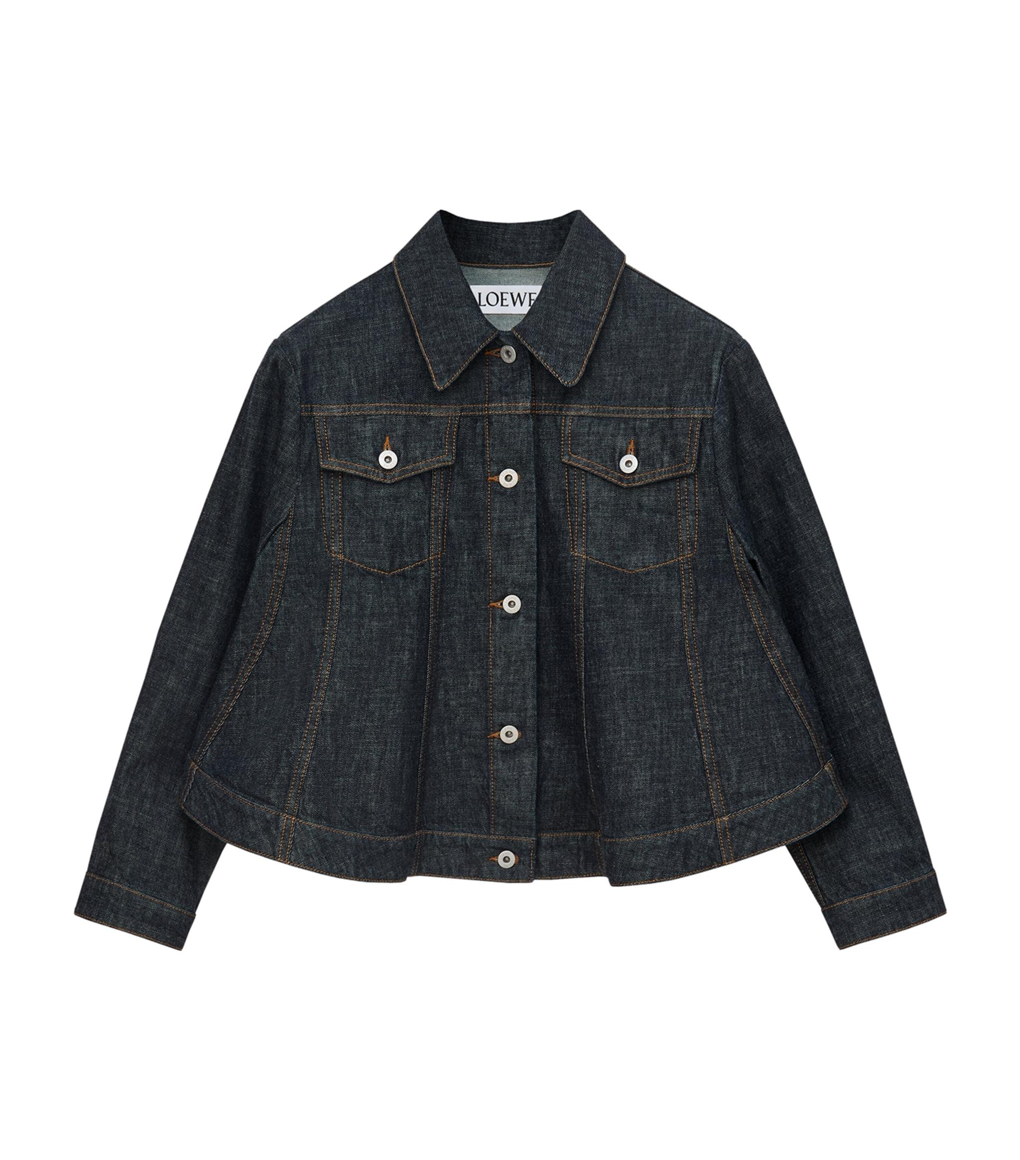 Loewe Trapeze Cropped Denim Jacket in Blue Lyst