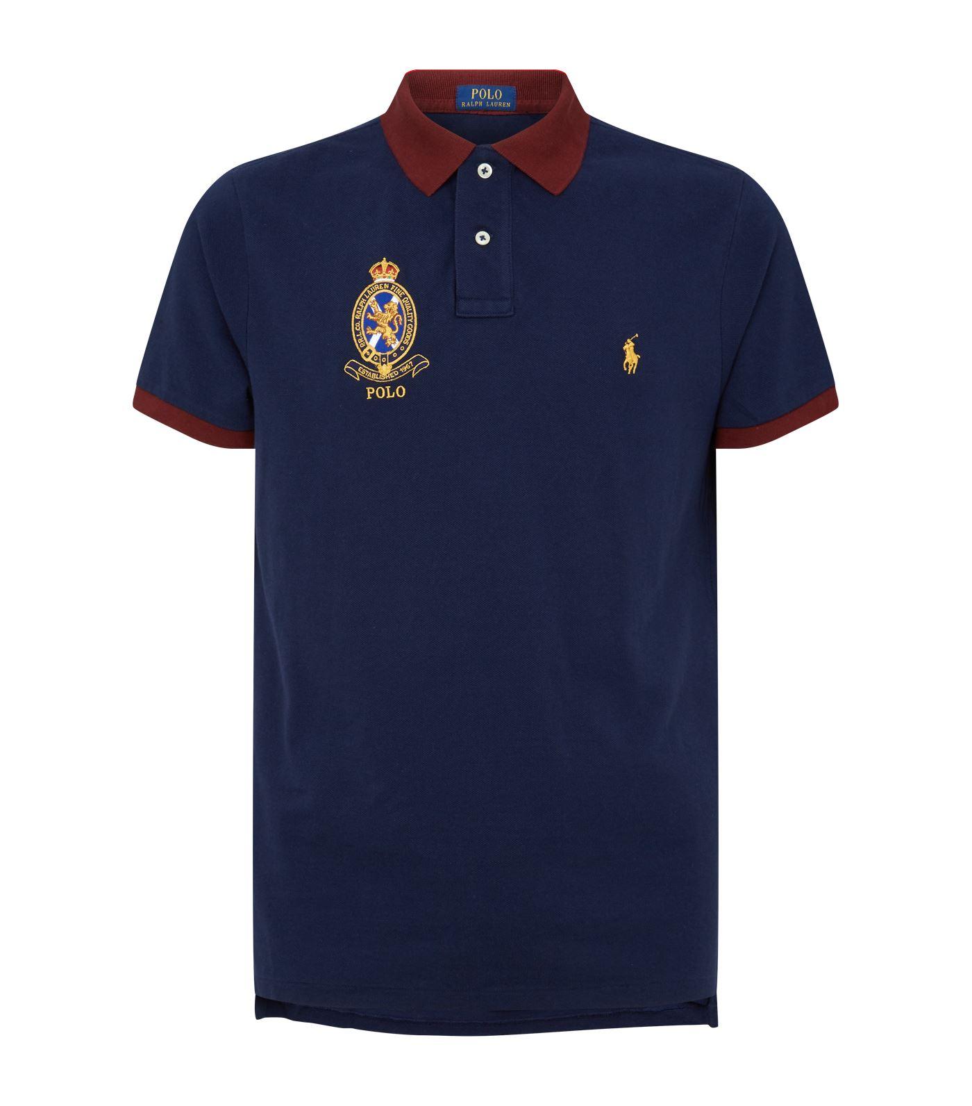 Polo Ralph Lauren Lion Crest Embroidered Polo Shirt in Blue for Men | Lyst