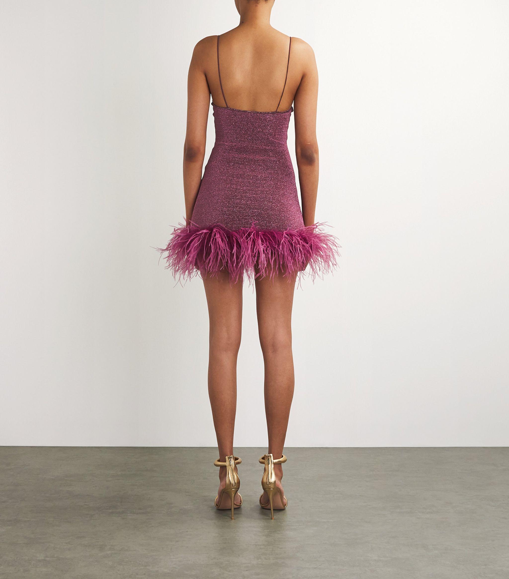 fitted lace wedding dress Straps Beaded Purple Feather Short Homecoming Dress – Dressesforparty main image 1