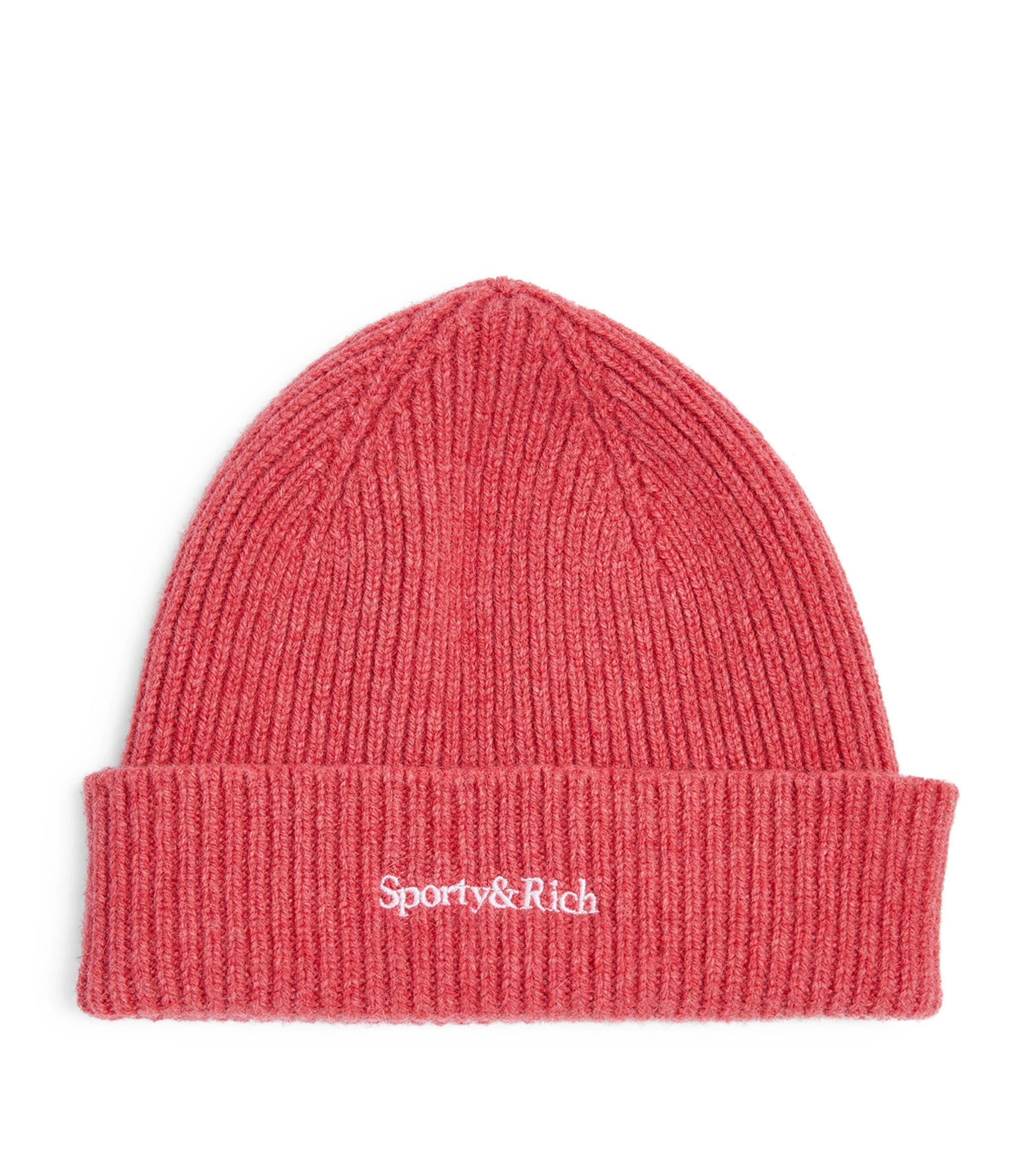Sporty & Rich Angorawool Logo Beanie in Red Lyst