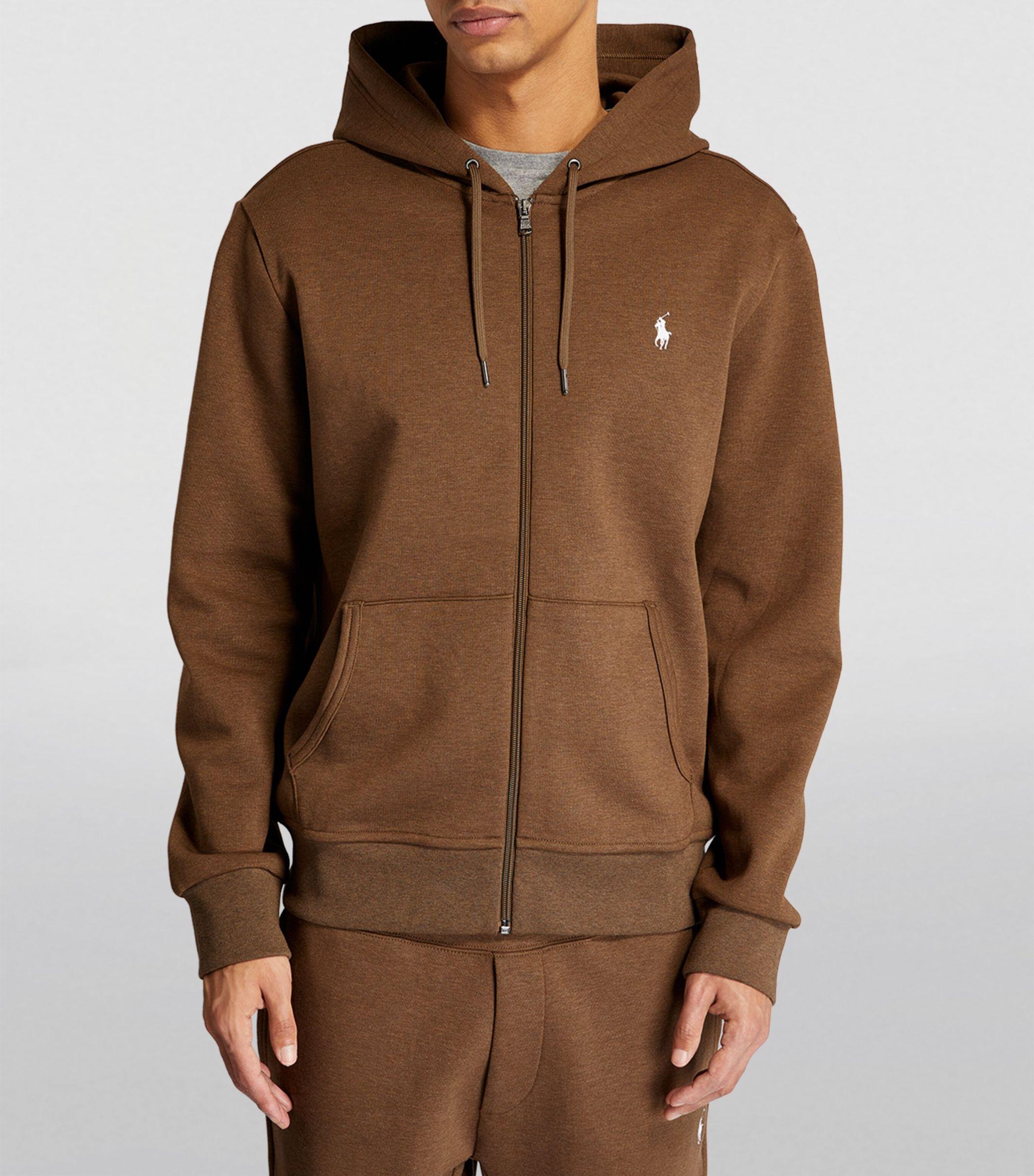 Polo Ralph Lauren Zip-up Hoodie in Brown for Men | Lyst
