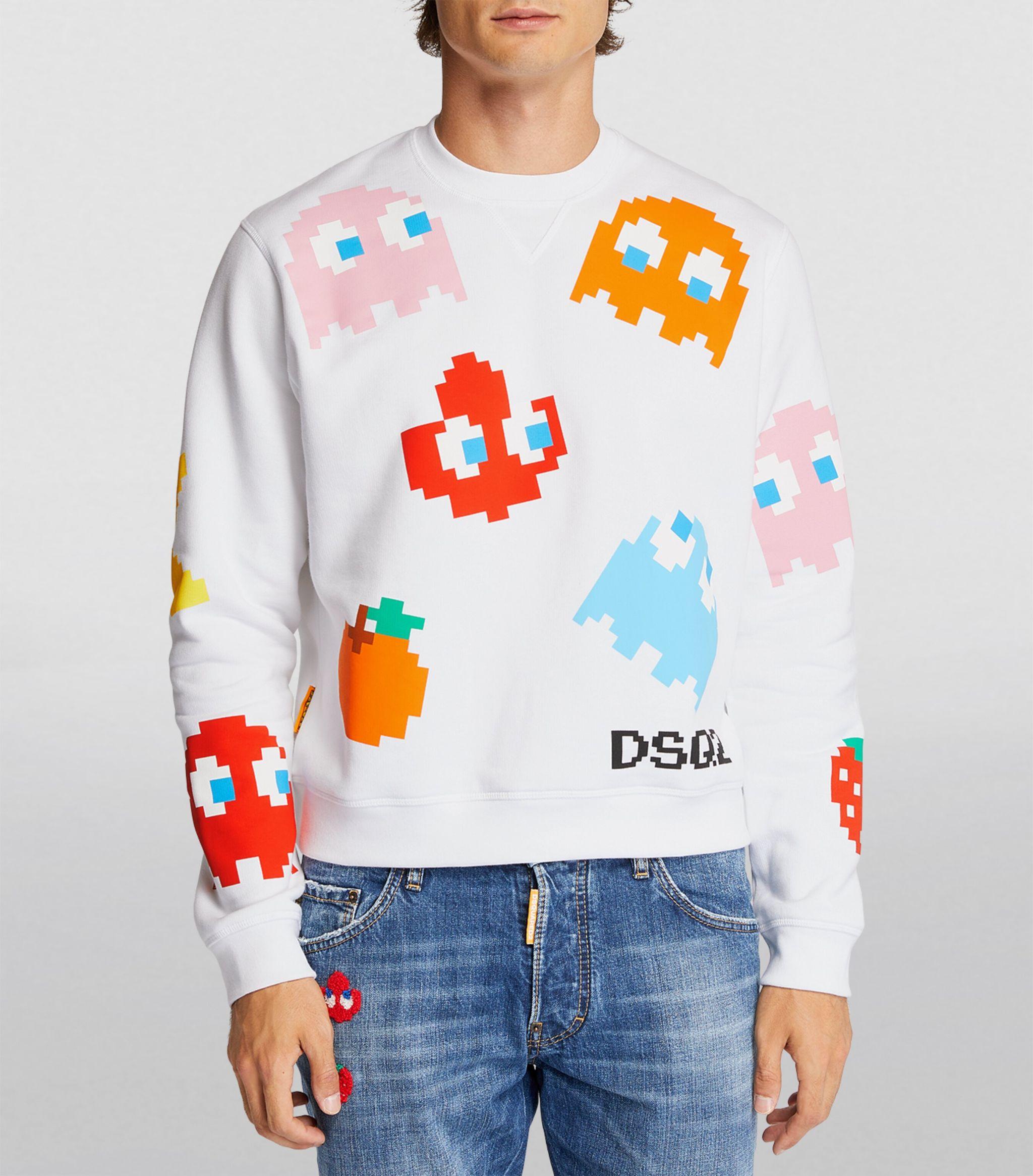 DSquared² X Pac-man Cool Sweatshirt in White for Men | Lyst