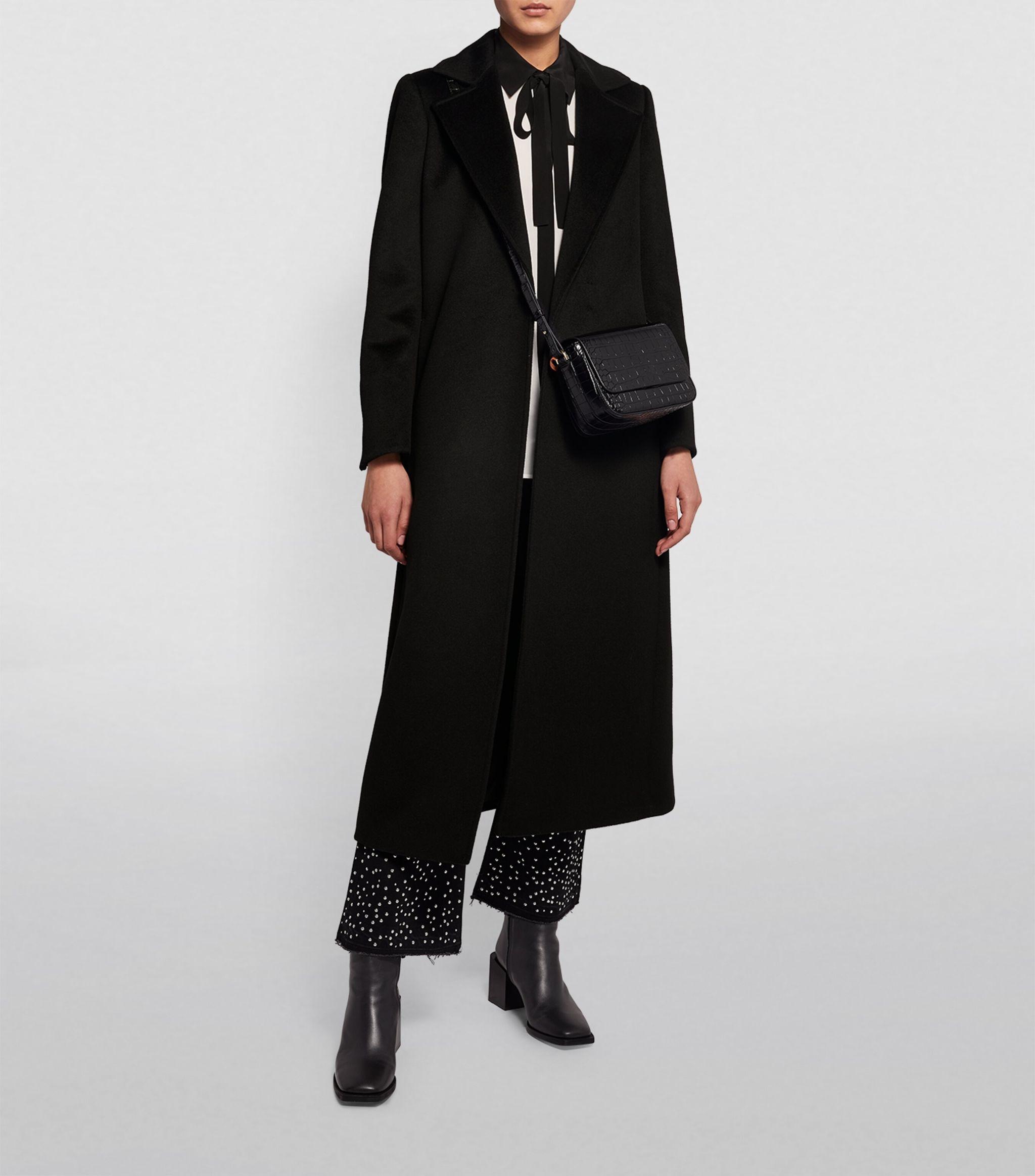 MAX&Co. Wool Long Run Wrap Coat in Black | Lyst