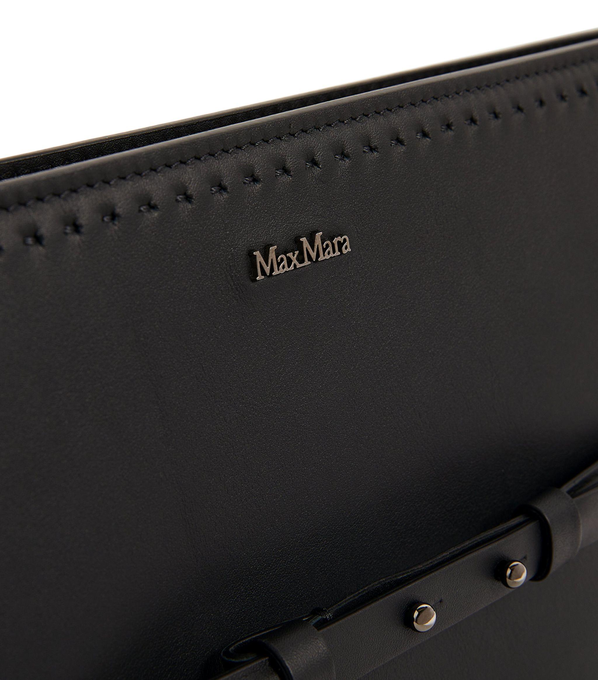 Max Mara Leather Archetipo Clutch Bag in Black | Lyst