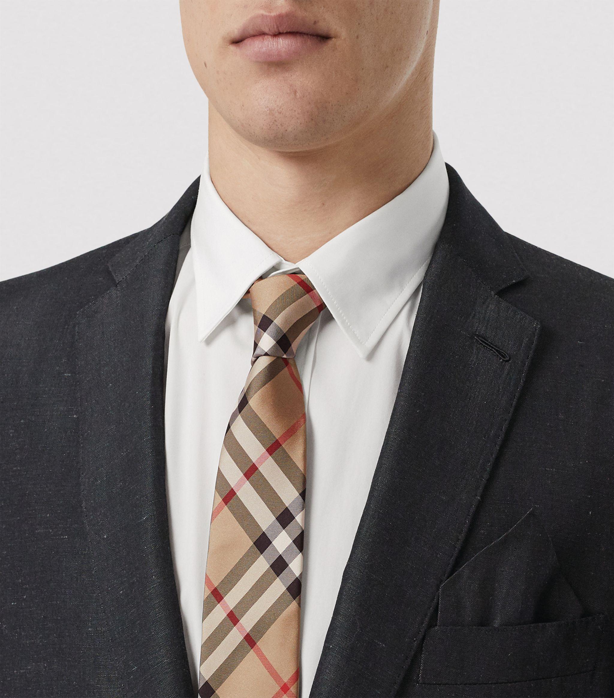 Burberry Modern Cut Vintage Check Silk Tie in Brown for Men | Lyst