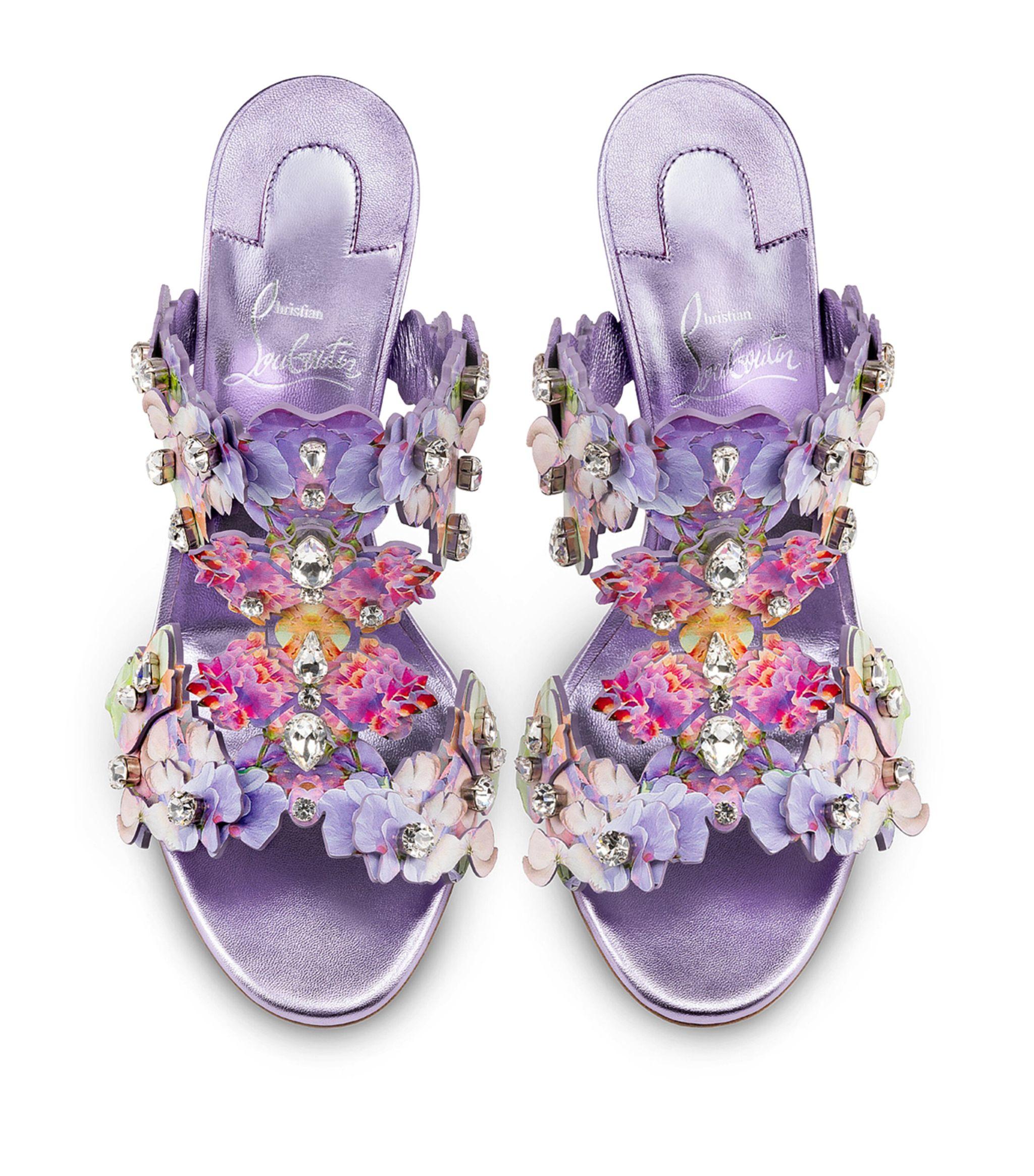 Christian Louboutin Flora Leather Sandals 85 in Purple Lyst