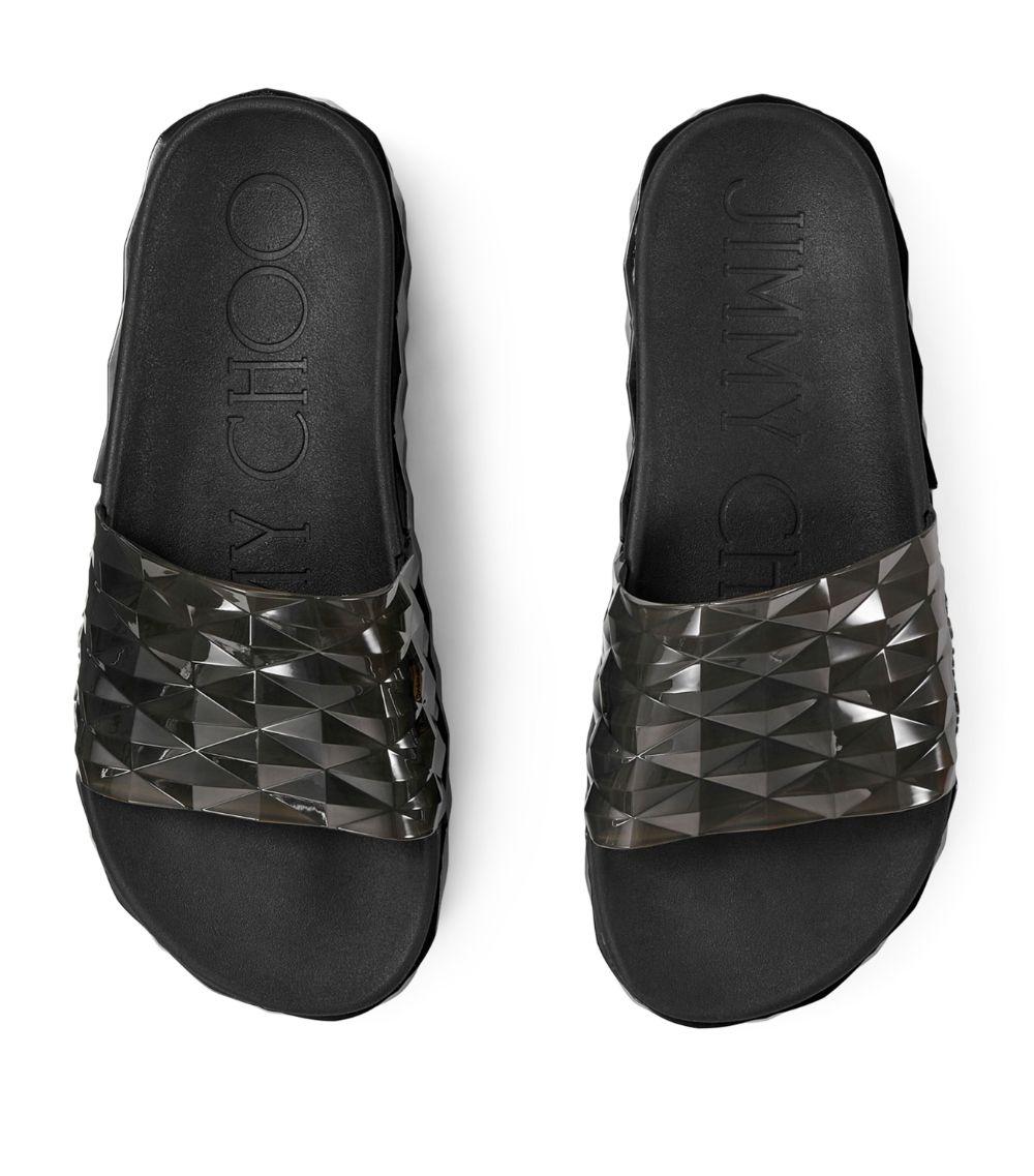 【送料&関税込】Jimmy Choo Diamond Slide Sandals Jimmy Choo Diamond Slides in Black | Lyst