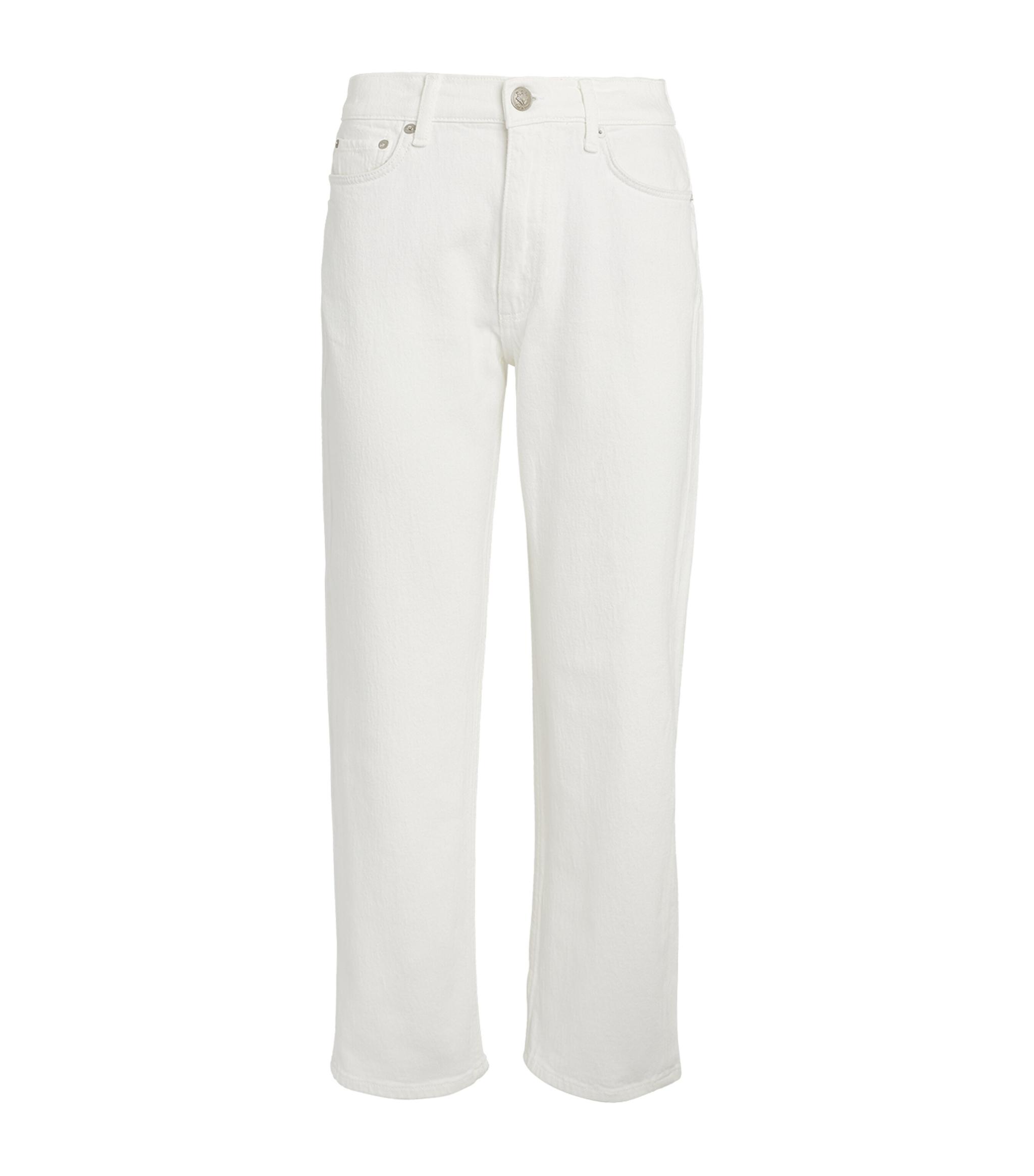 Rag & Bone Harlow Mid-rise Straight Jeans in White | Lyst