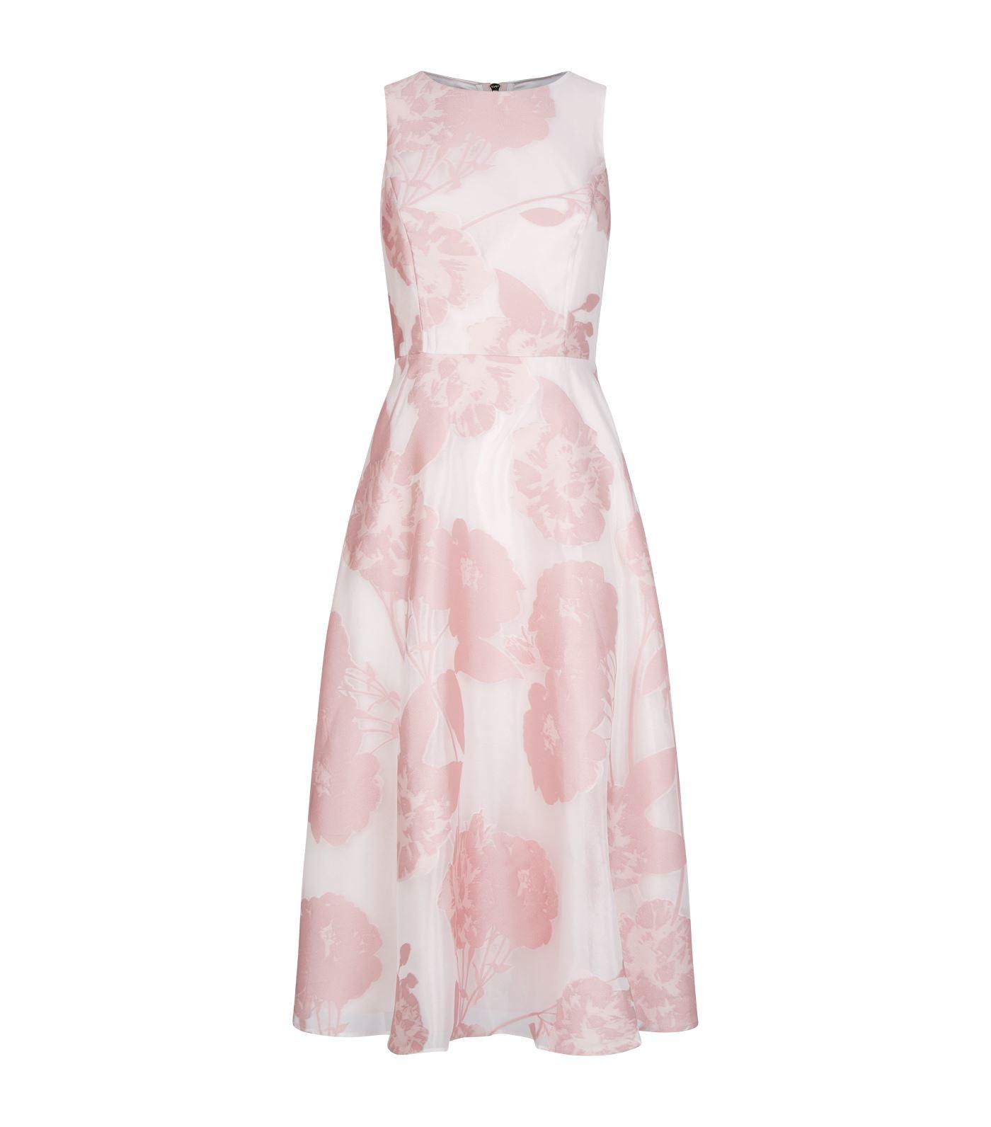 Ted Baker Sleeveless Floral Midi Dress in Pink | Lyst