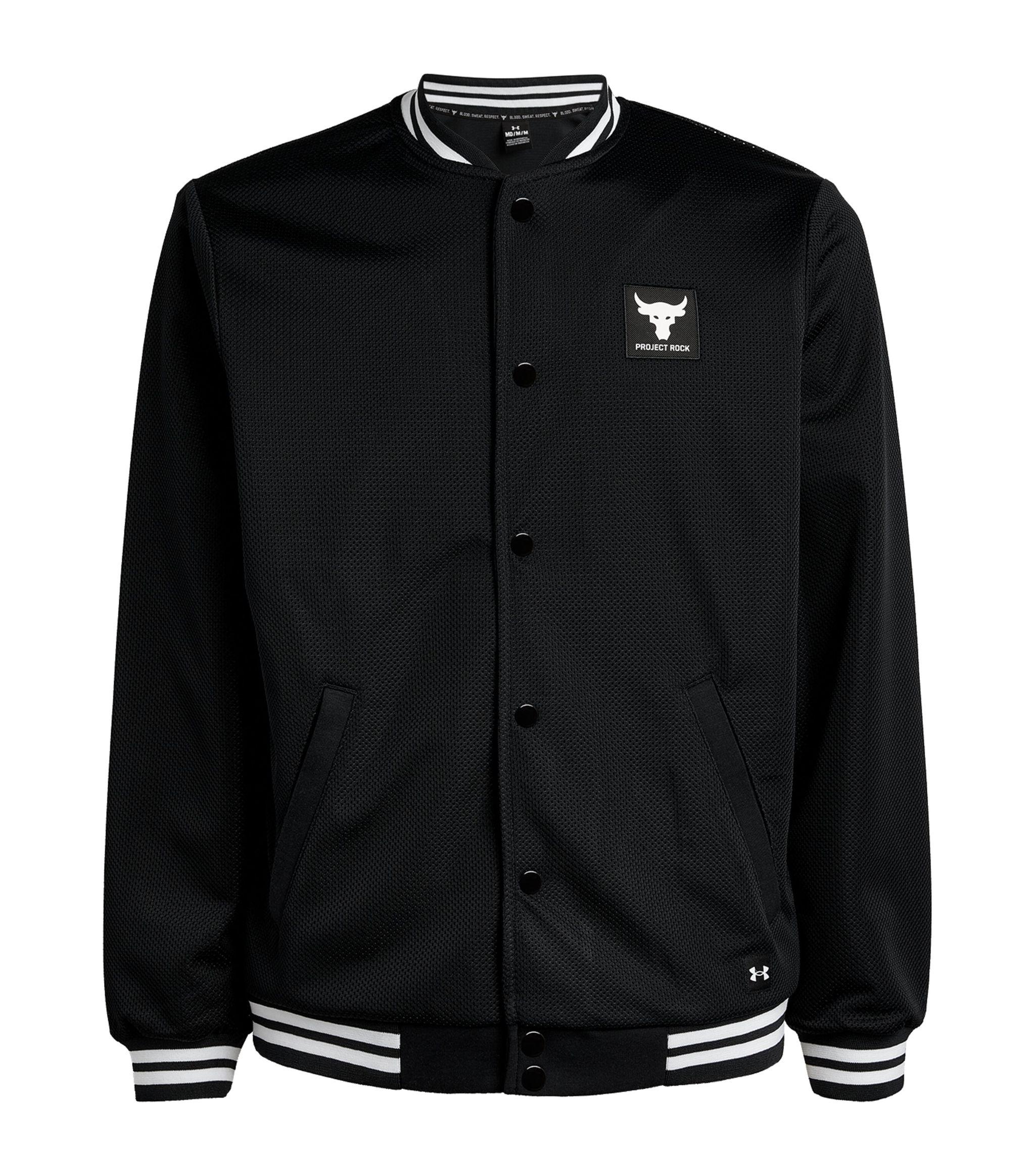 Under Armour Project Rock Bomber Jacket in Black for Men | Lyst