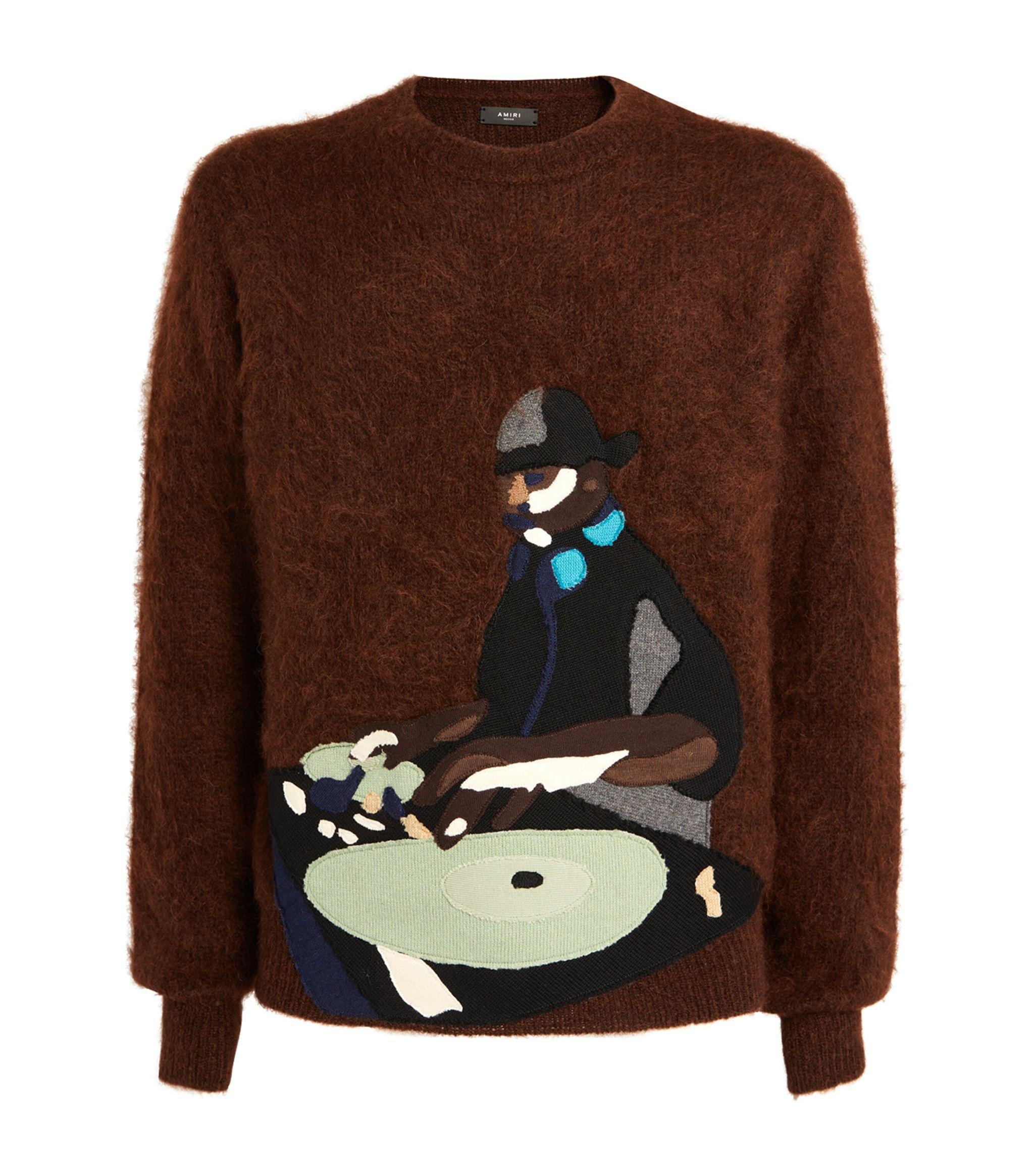 AMIRI Tie-Dyed Intarsia Cashmere Sweater for Men