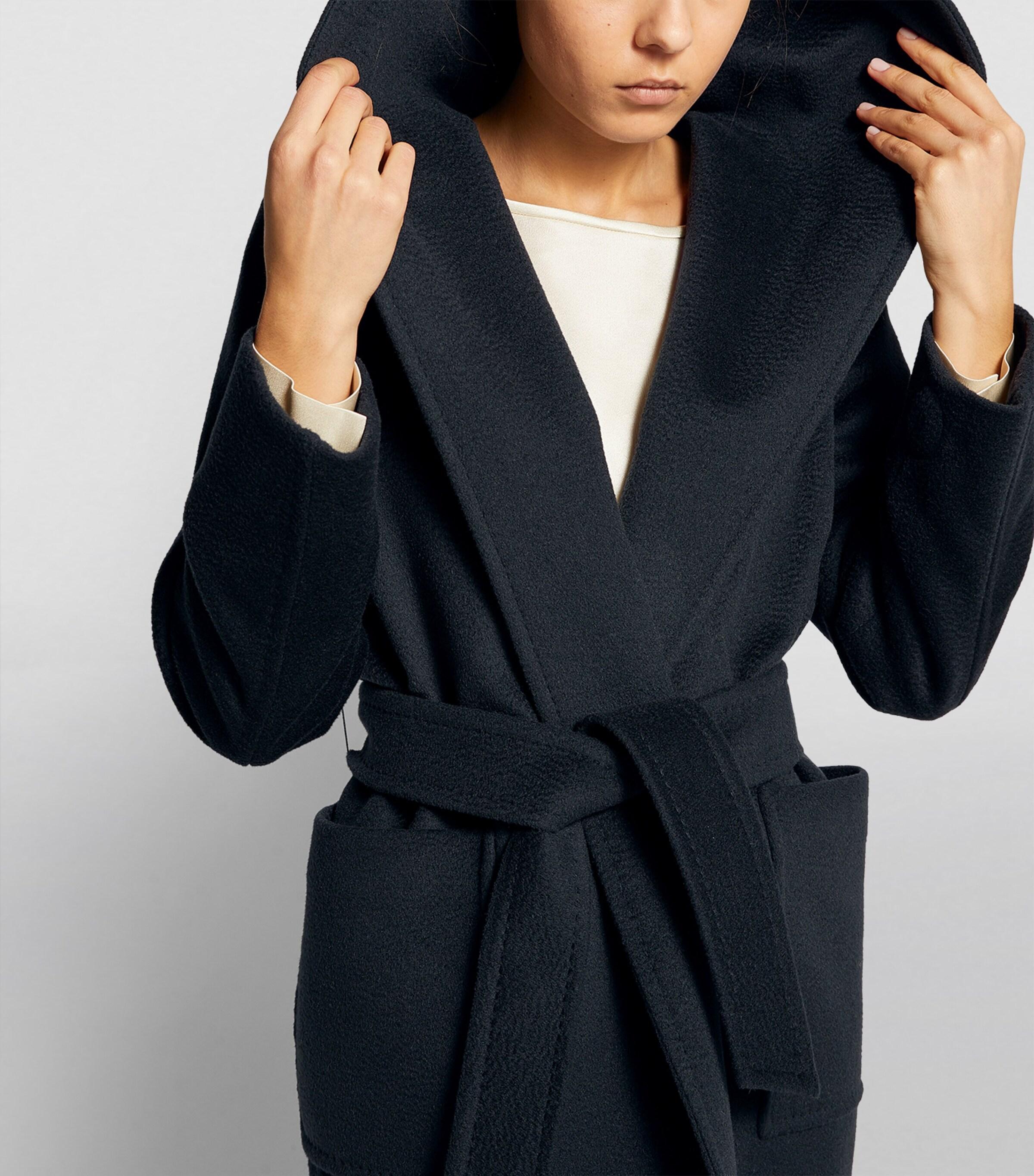 Max Mara Rialto Hooded Coat in Black Lyst UK
