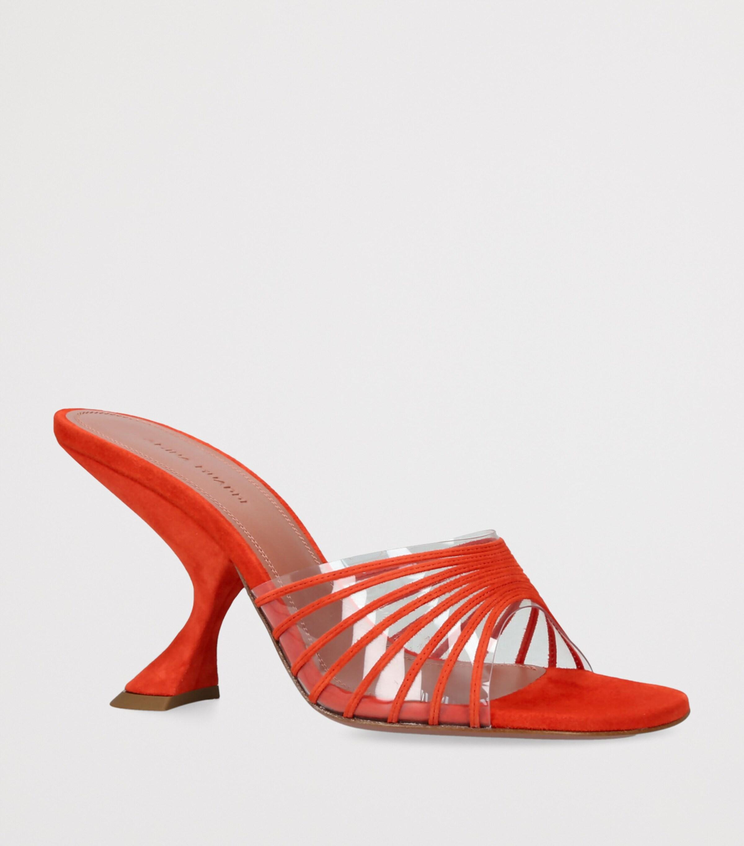 サンダル・ミュール AMINA MUADDI Orange Satin Anok 105 Mules 14S363456ANO_ANOKSLIPPER105ORA