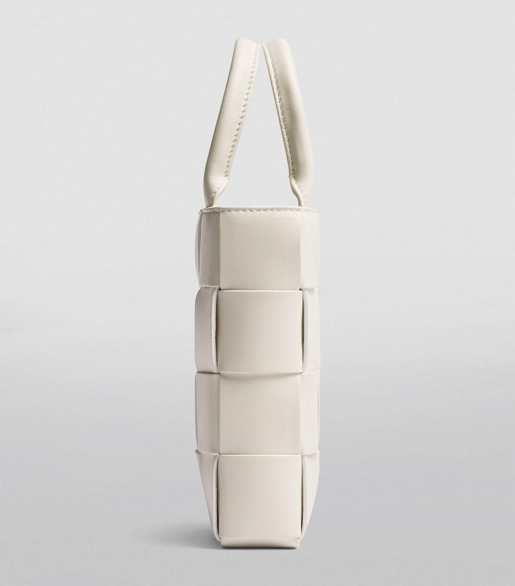 Bottega Veneta Mini Leather Cassette Cross-body Bag in White
