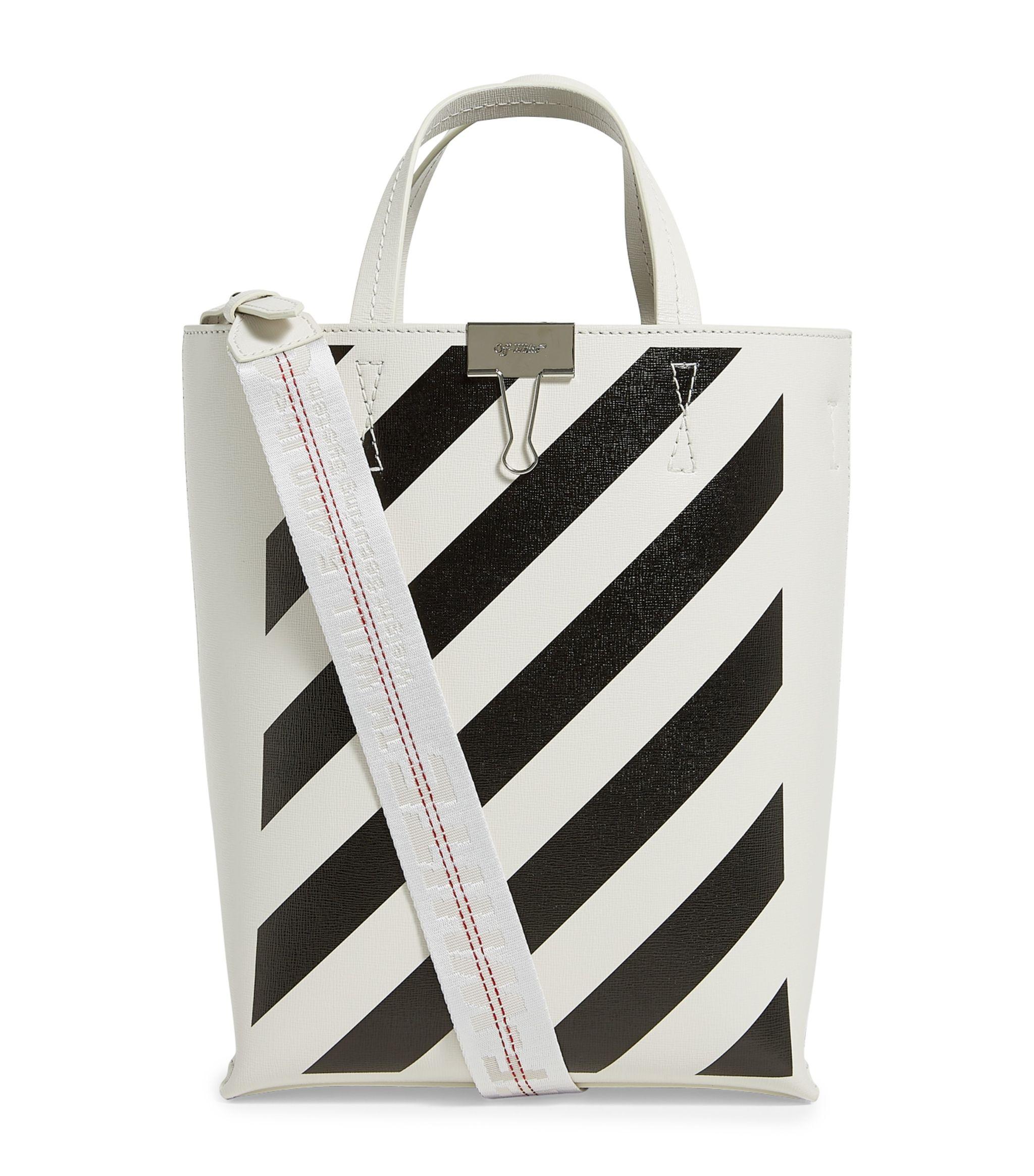 Off-White c/o Virgil Abloh Leather Diagonals Tote Bag - Lyst