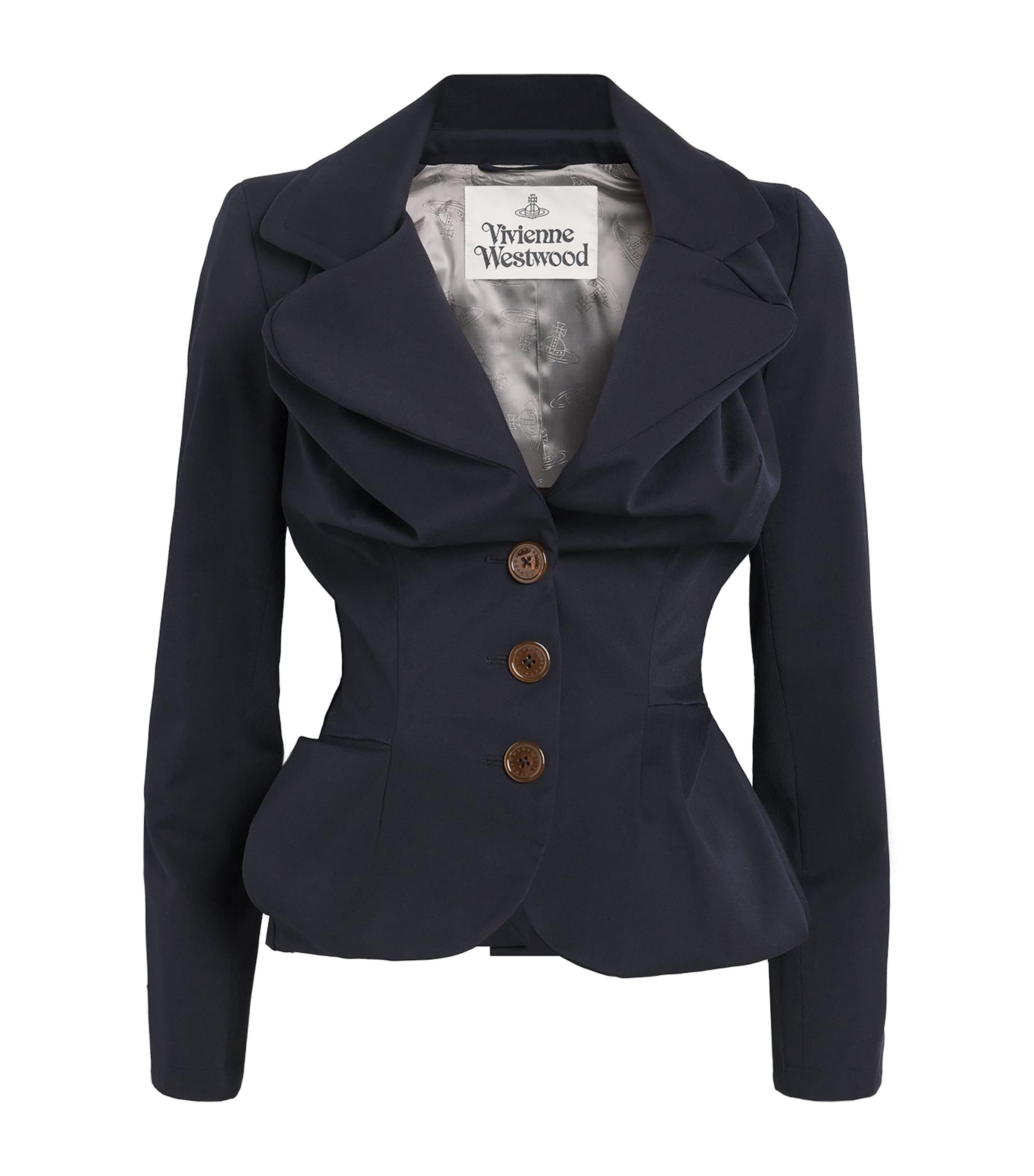 Vivienne Westwood Virgin Wool Asymmetric Drunken Jacket in Blue | Lyst