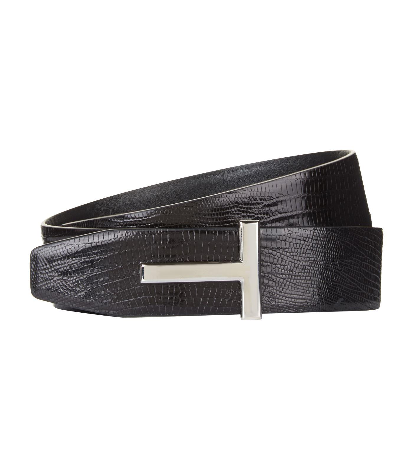Tom Ford T Clasp Leather Belt in Black for Men Lyst