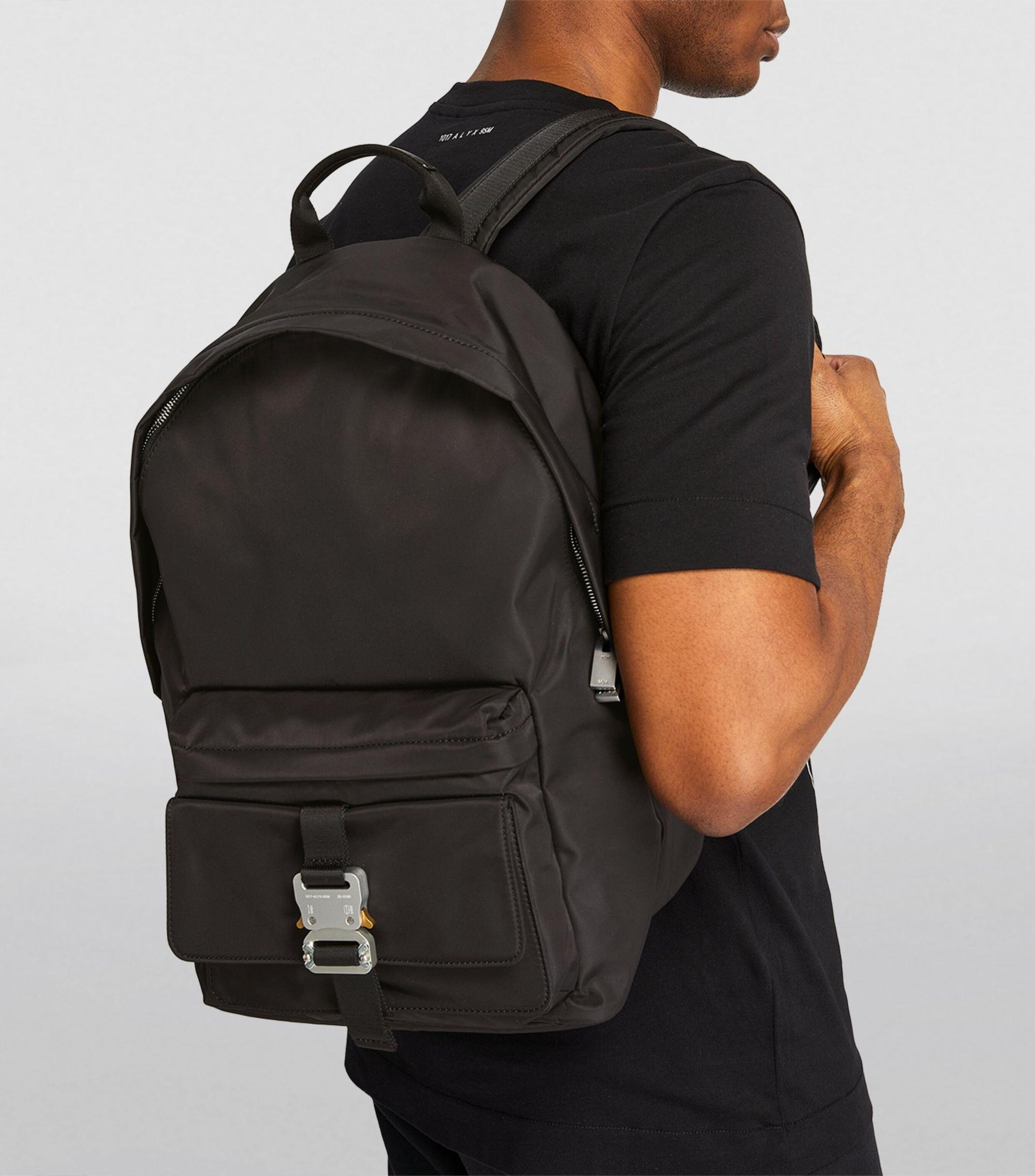1017 ALYX 9SM Matte Rollercoaster Buckle Backpack in Black for Men