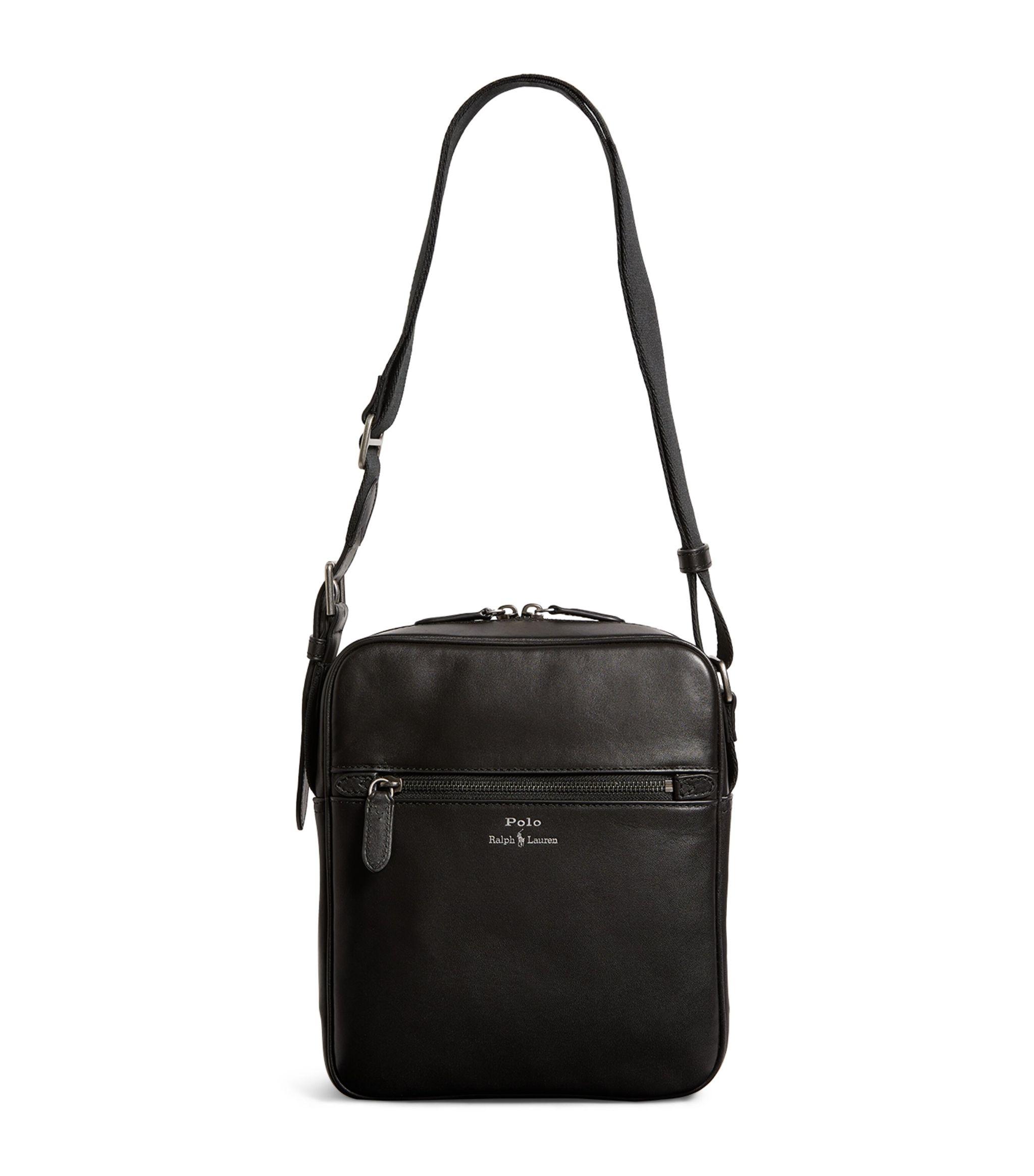 Polo Ralph Lauren Leather Messenger Bag in Black for Men Lyst