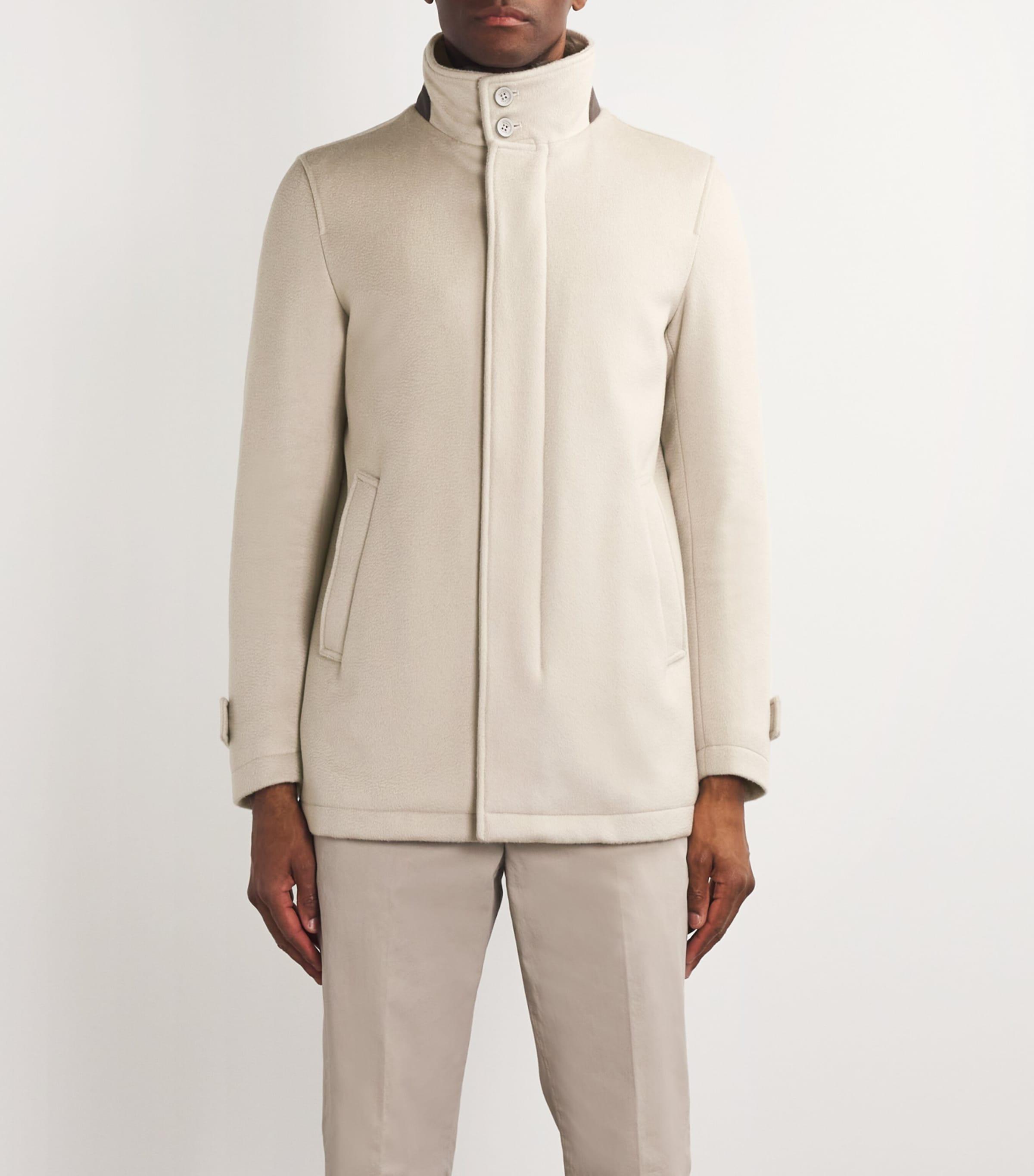 Herno Cashmere Car Coat in Natural for Men Lyst UK