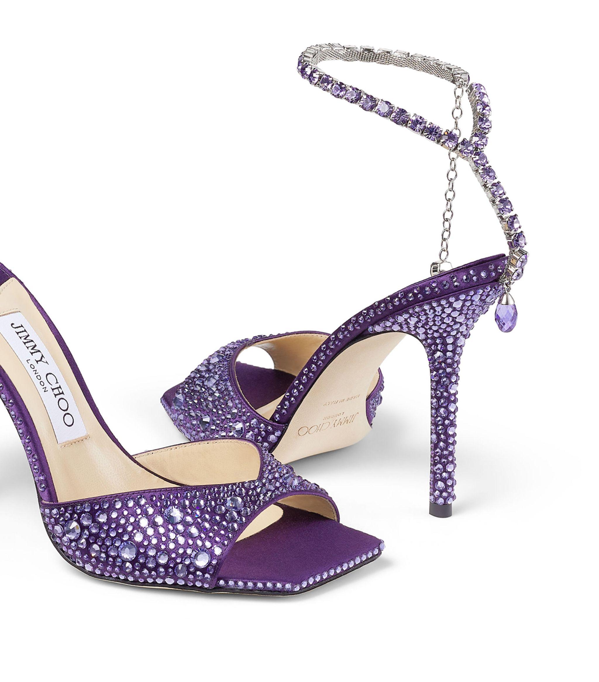 [JIMMY CHOO] Saeda サテン プラットフォーム サンダル Saeda Sandal 85 | Ivory Satin Block Heel Sandals with