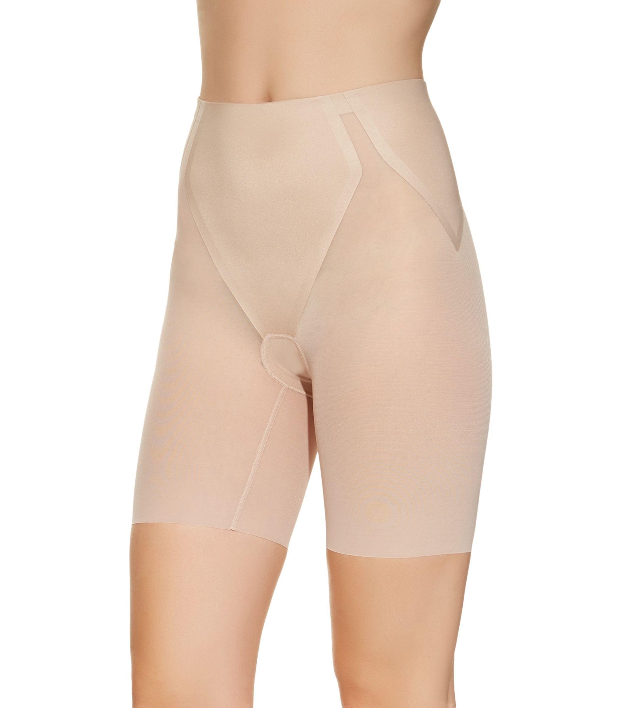 Spanx Haute Contour Mid-thigh Sculpting Shorts in Natural