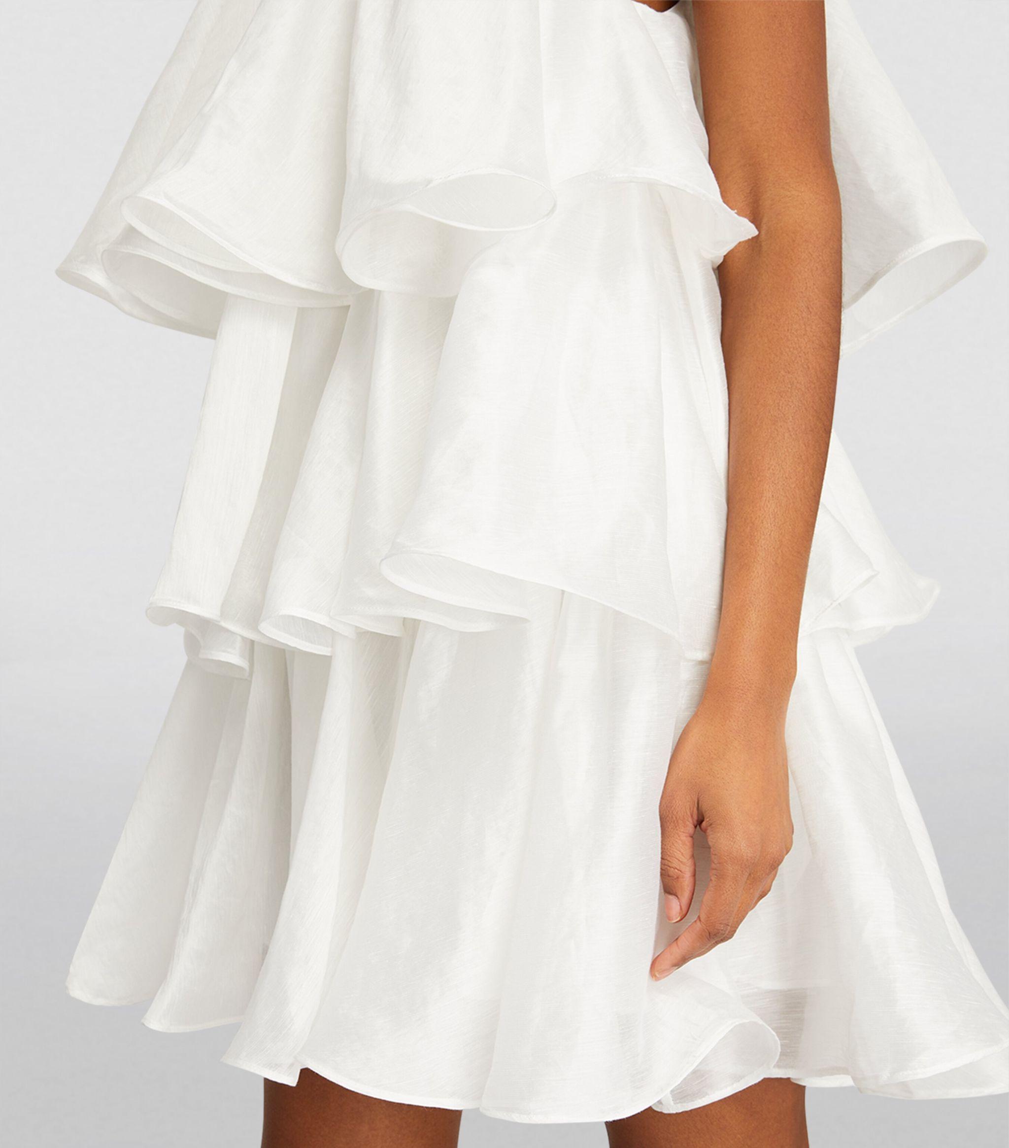 aje claudia tiered mini dress Aje Claudia Tiered Mini Dress in Ivory