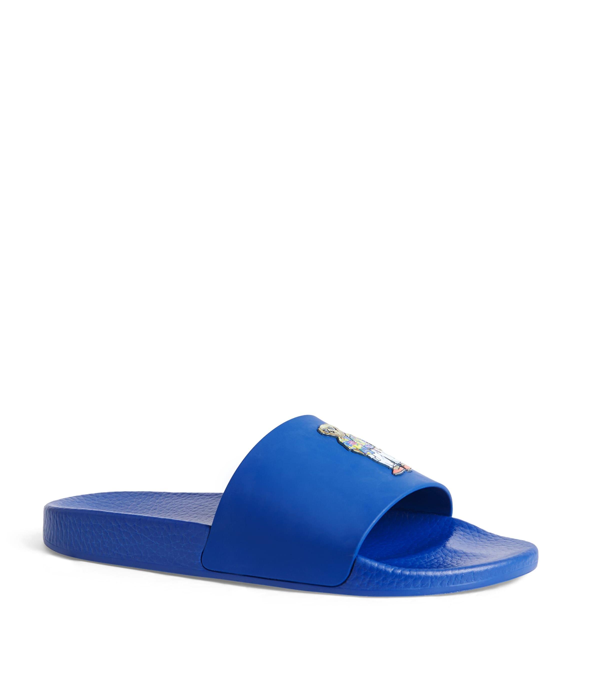 Polo Ralph Lauren Polo Bear Slides in Blue for Men | Lyst